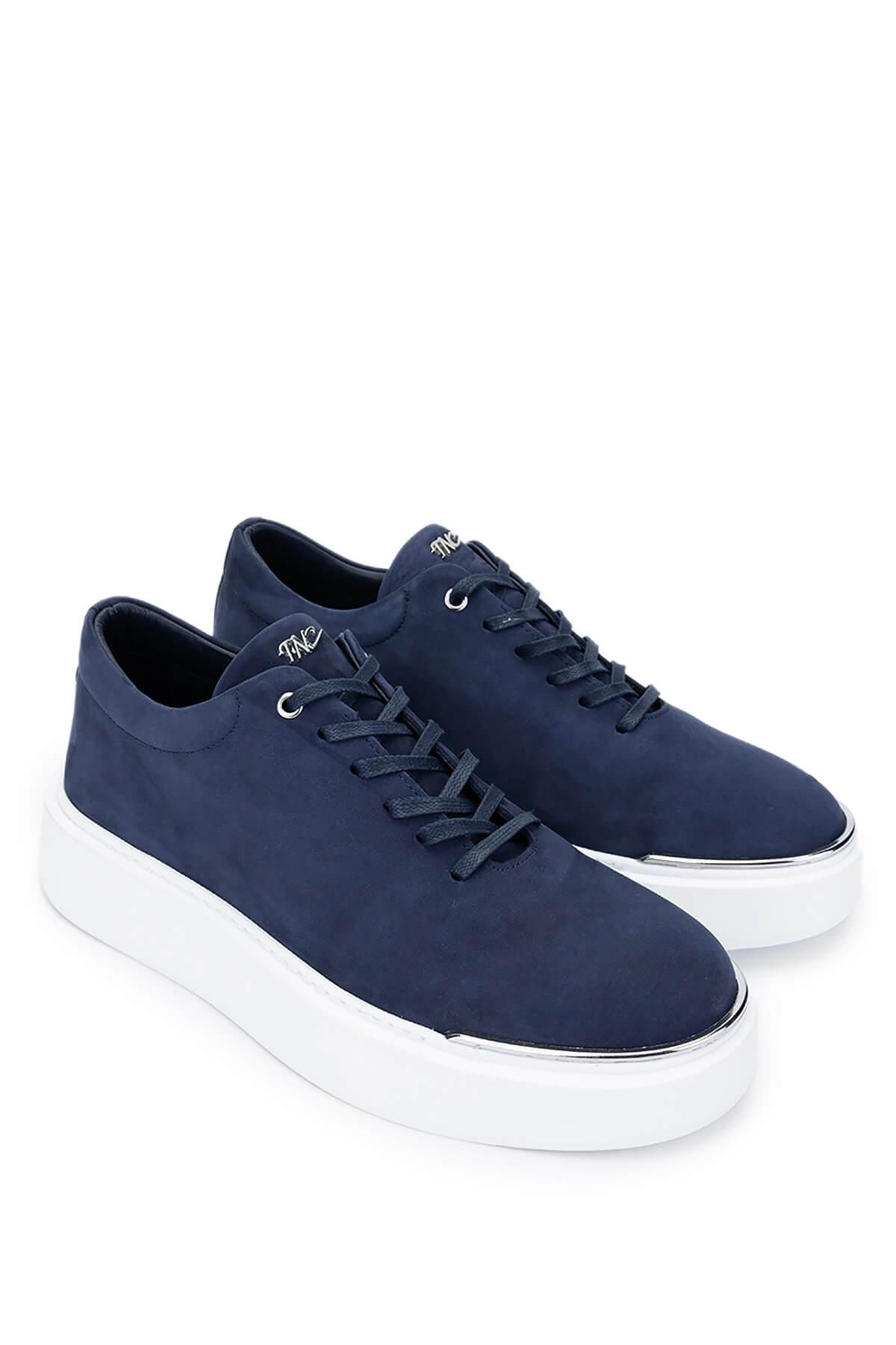 Tamer Tanca Erkek Hakiki Deri Lacivert Nubuk Sneakers & Spor Ayakkabı