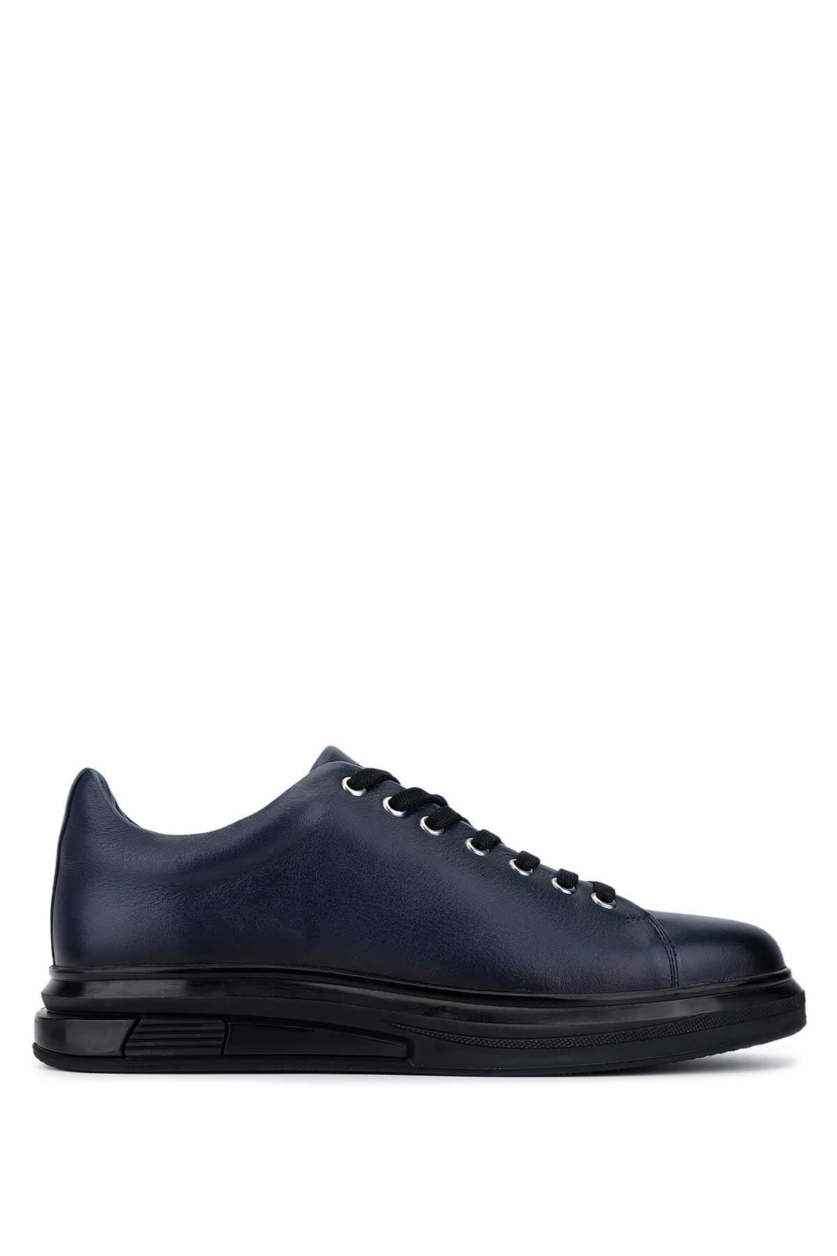 Tamer Tanca Erkek Hakiki Deri Lacivert Sneakers & Spor Ayakkabı