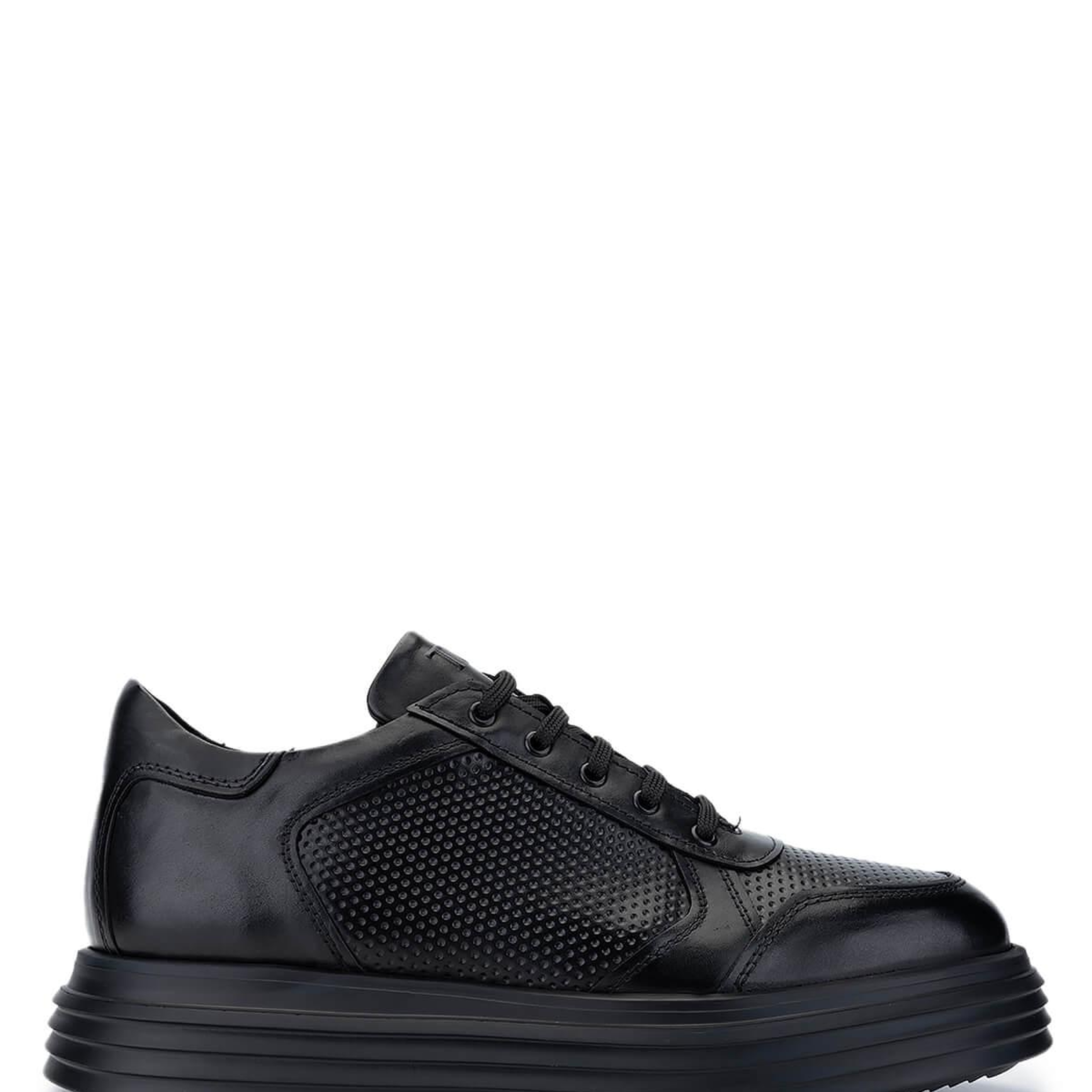 Tamer Tanca Erkek Hakiki Deri Siyah Deri Sneakers & Spor Ayakkabı