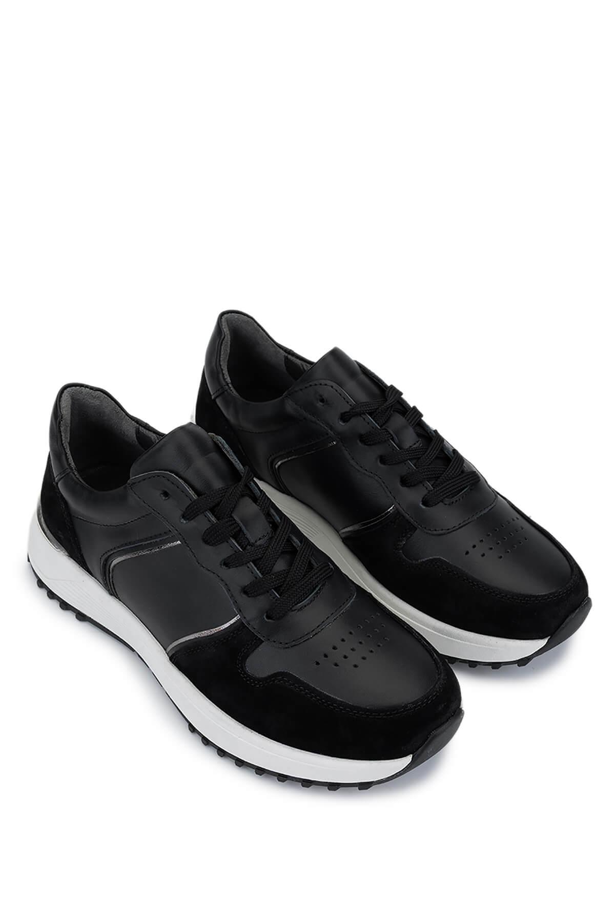 Tamer Tanca Kadın Hakiki Deri Siyah Süet Sneakers & Spor Ayakkabı