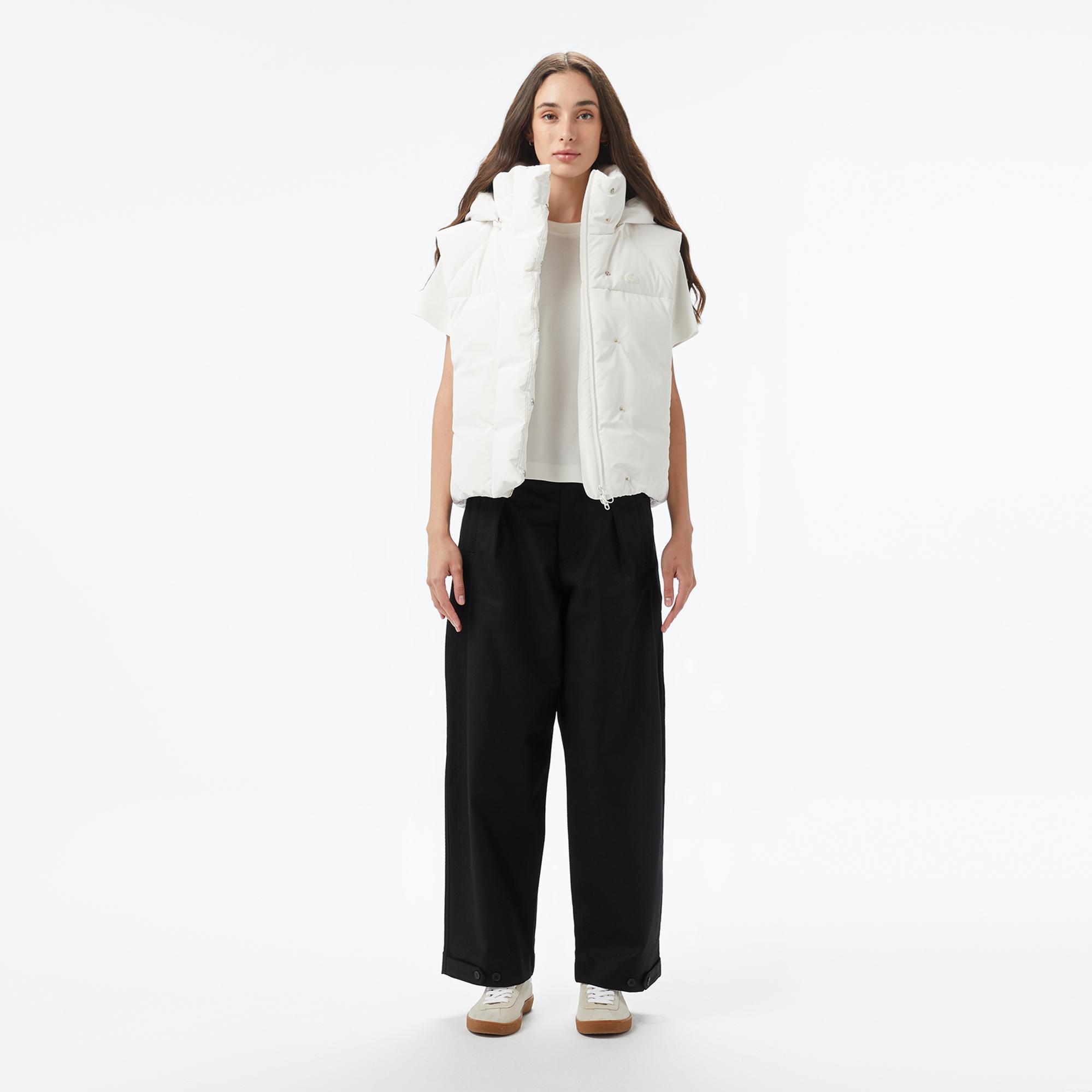 Lacoste Kadın Kapüşonlu Beyaz Yelek