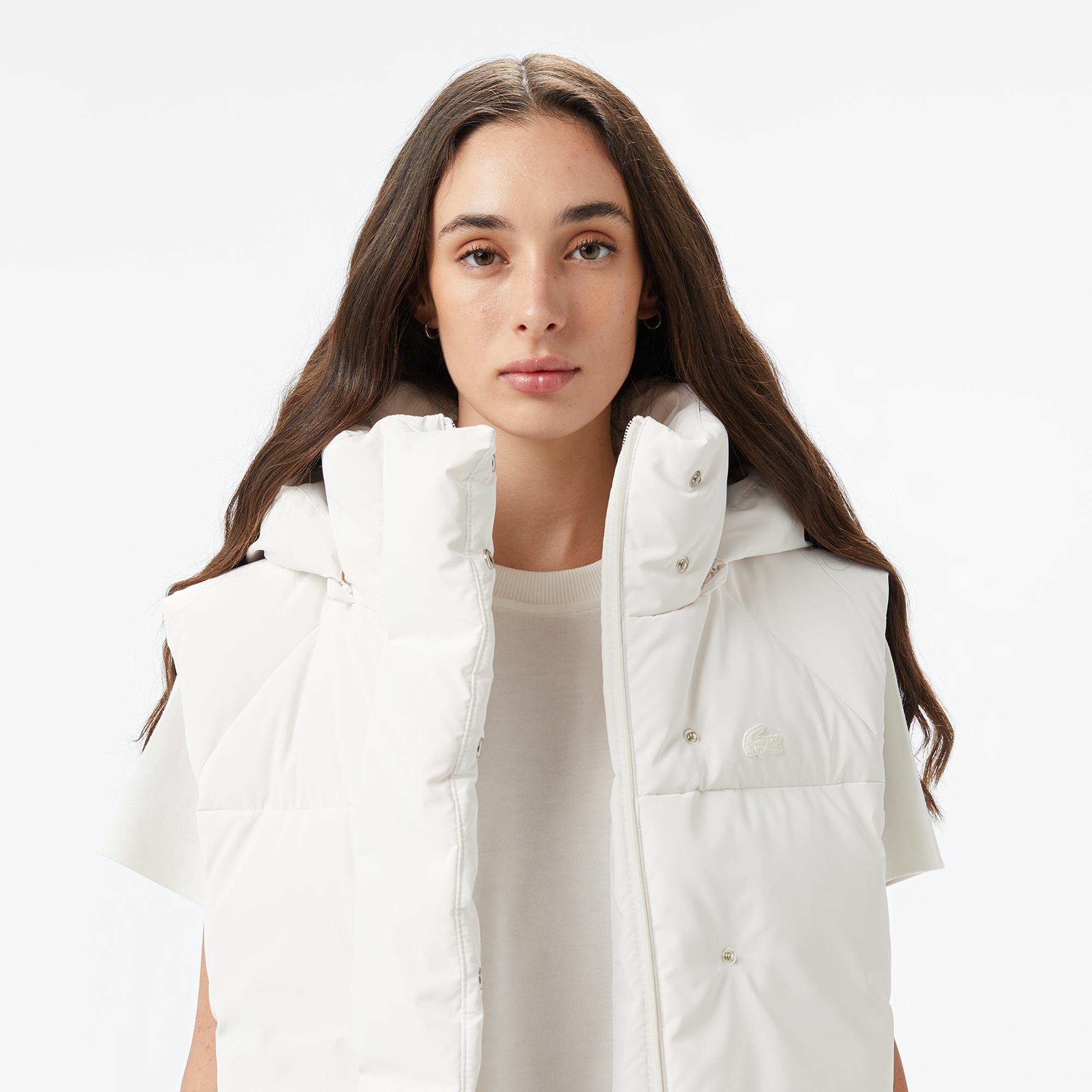 Lacoste Kadın Kapüşonlu Beyaz Yelek