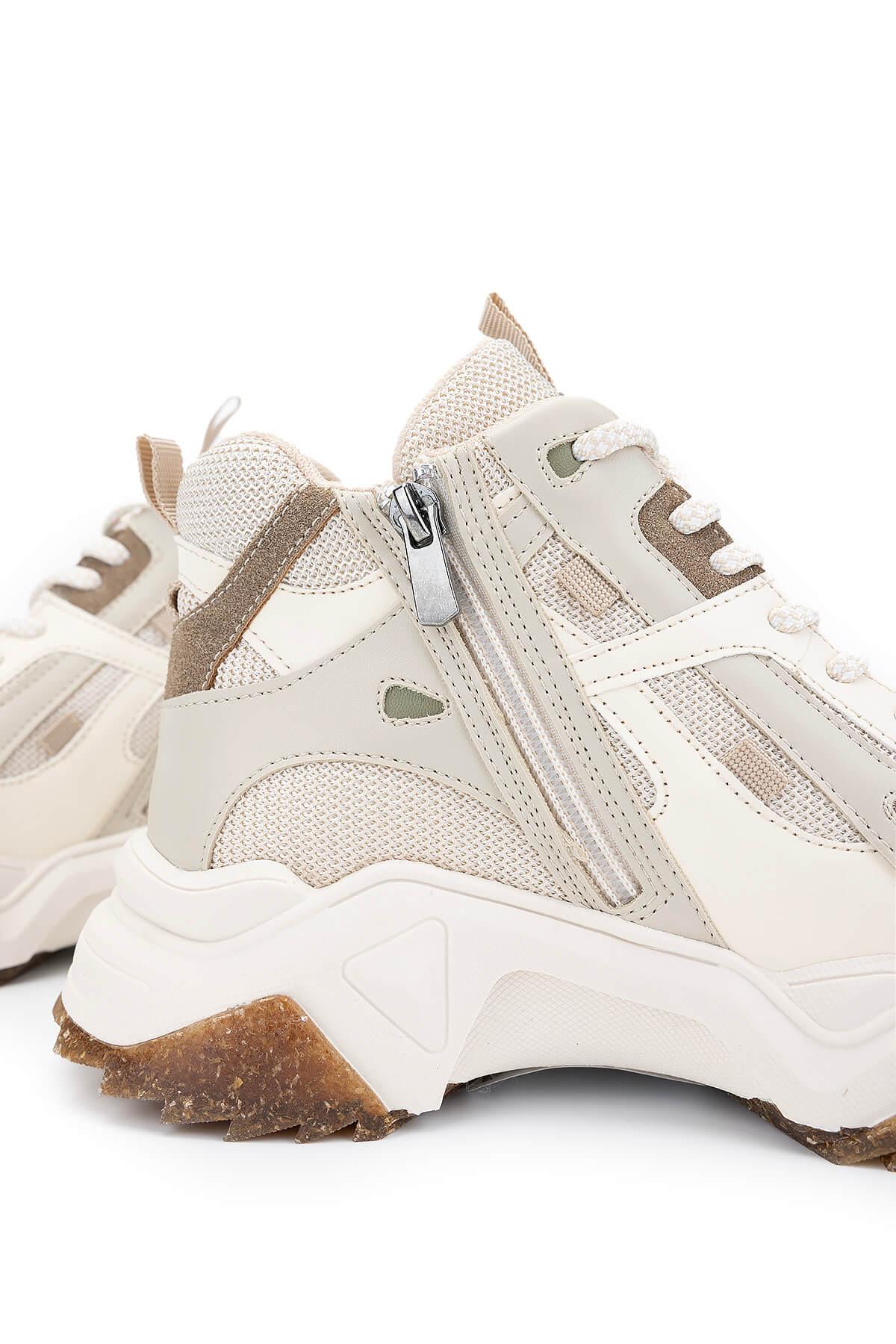 Tamer Tanca Kadın Vegan Nude/Haki Sneakers & Spor Bot