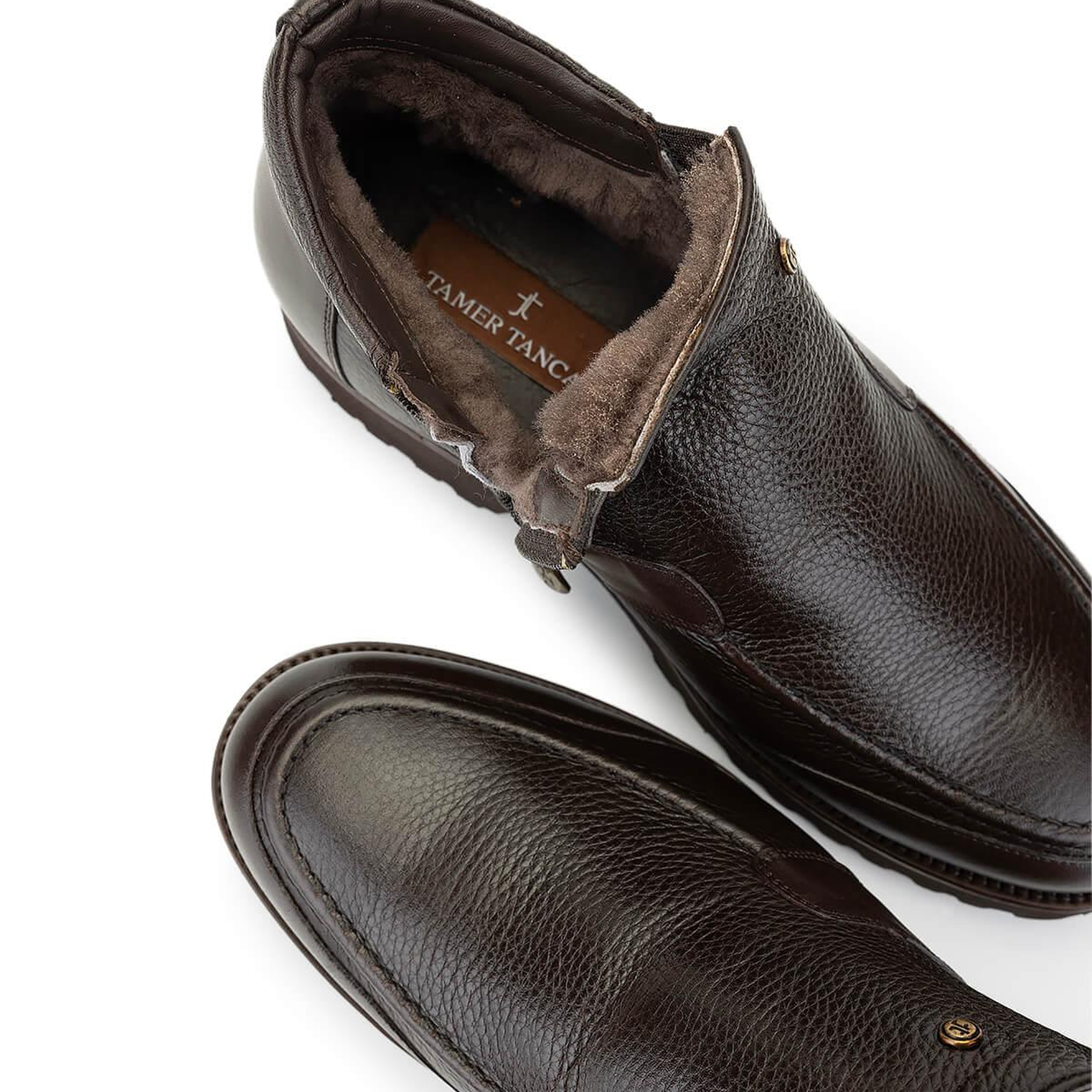 Tamer Tanca Erkek Hakiki Deri Kahverengi Casual Bot