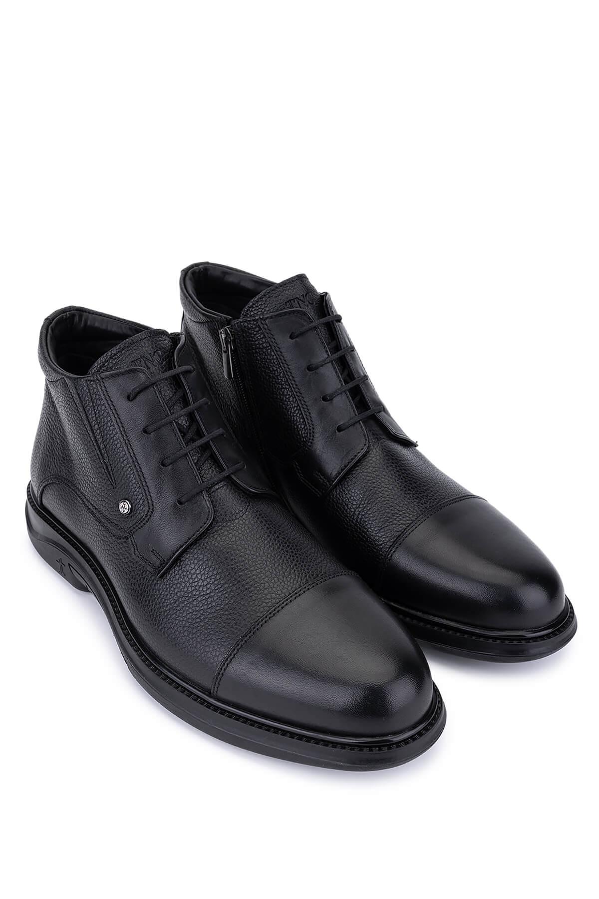 Tamer Tanca Erkek Hakiki Deri Siyah Klasik Bot