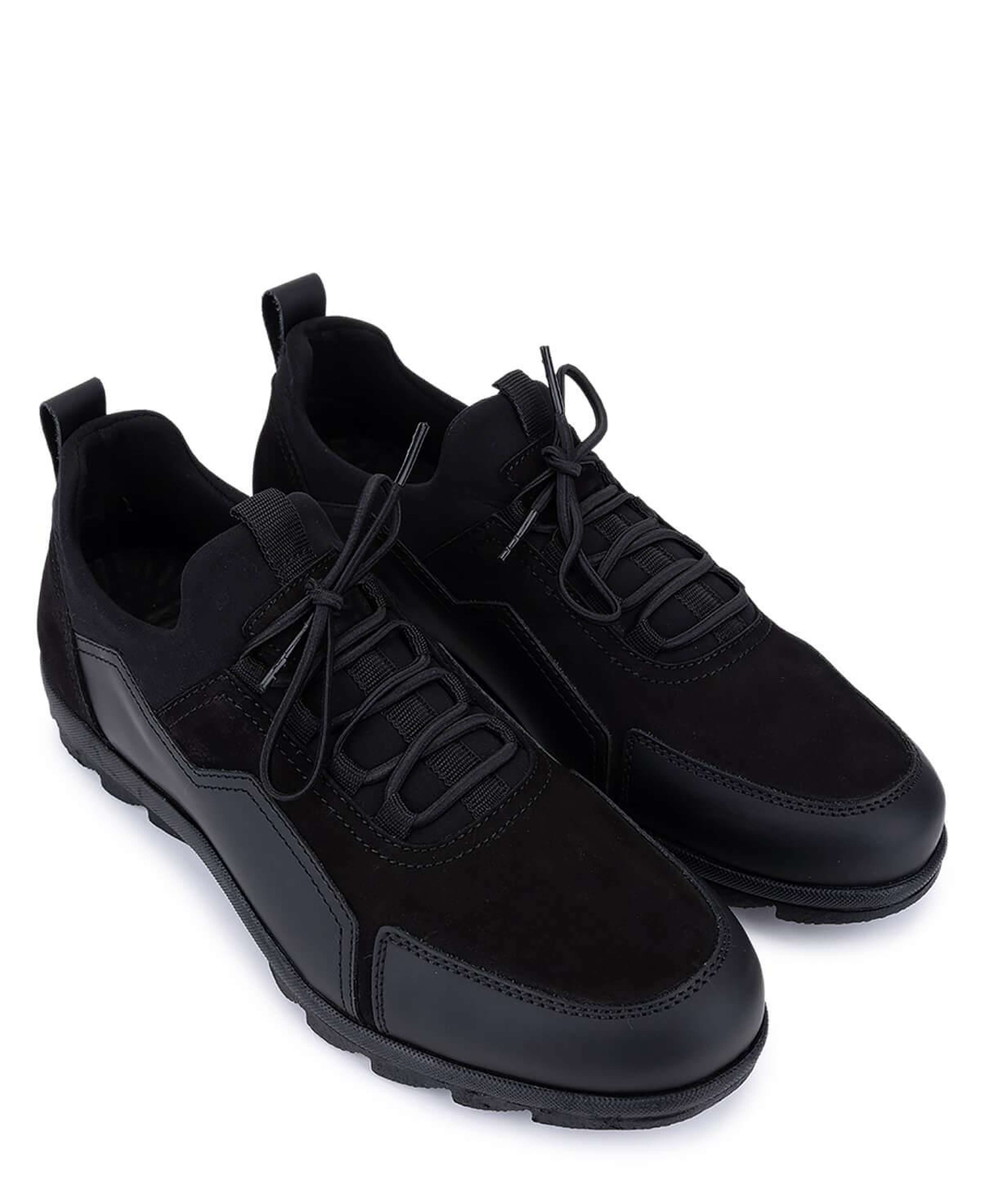 Tamer Tanca Erkek Hakiki Deri Siyah Nubuk Sneakers & Spor Ayakkabı