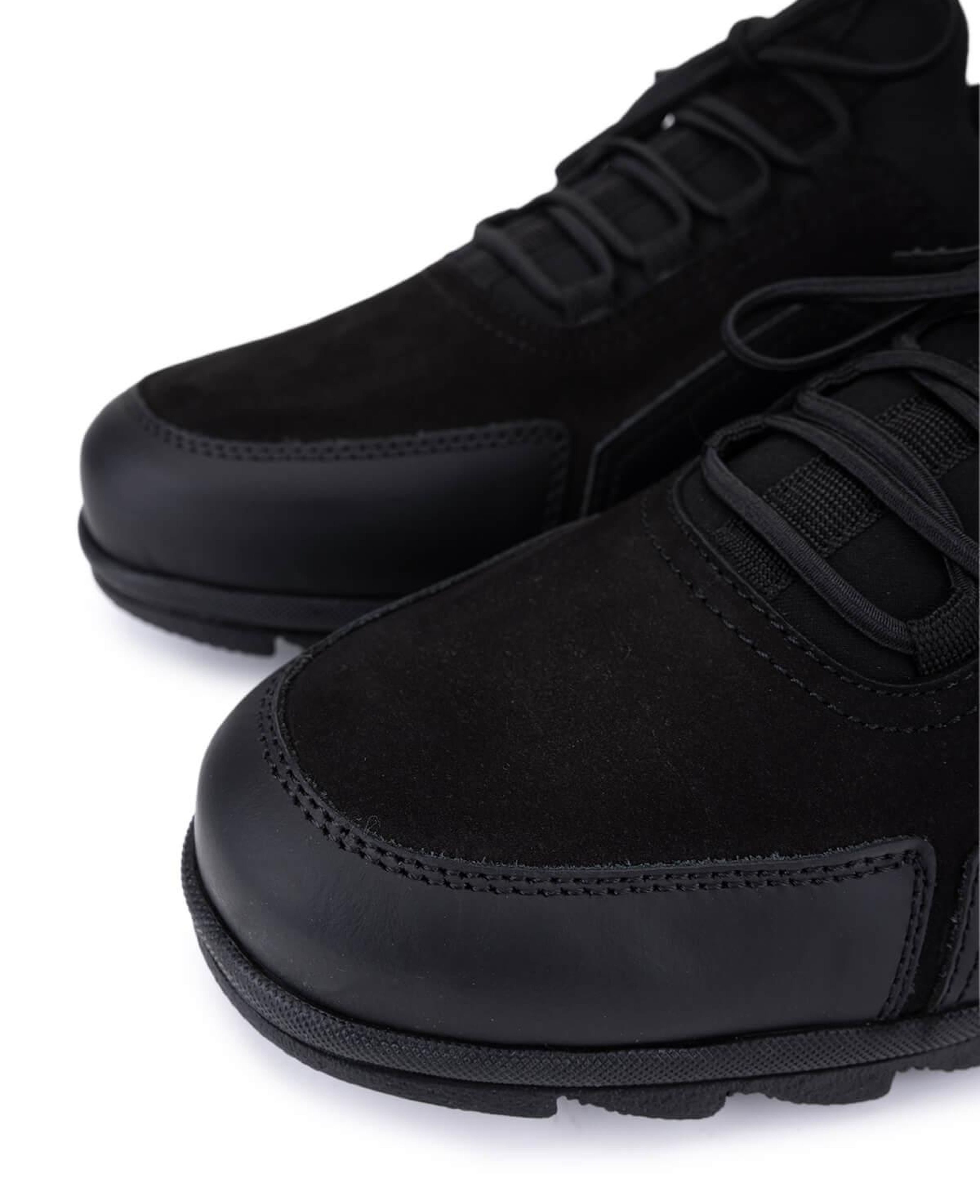 Tamer Tanca Erkek Hakiki Deri Siyah Nubuk Sneakers & Spor Ayakkabı