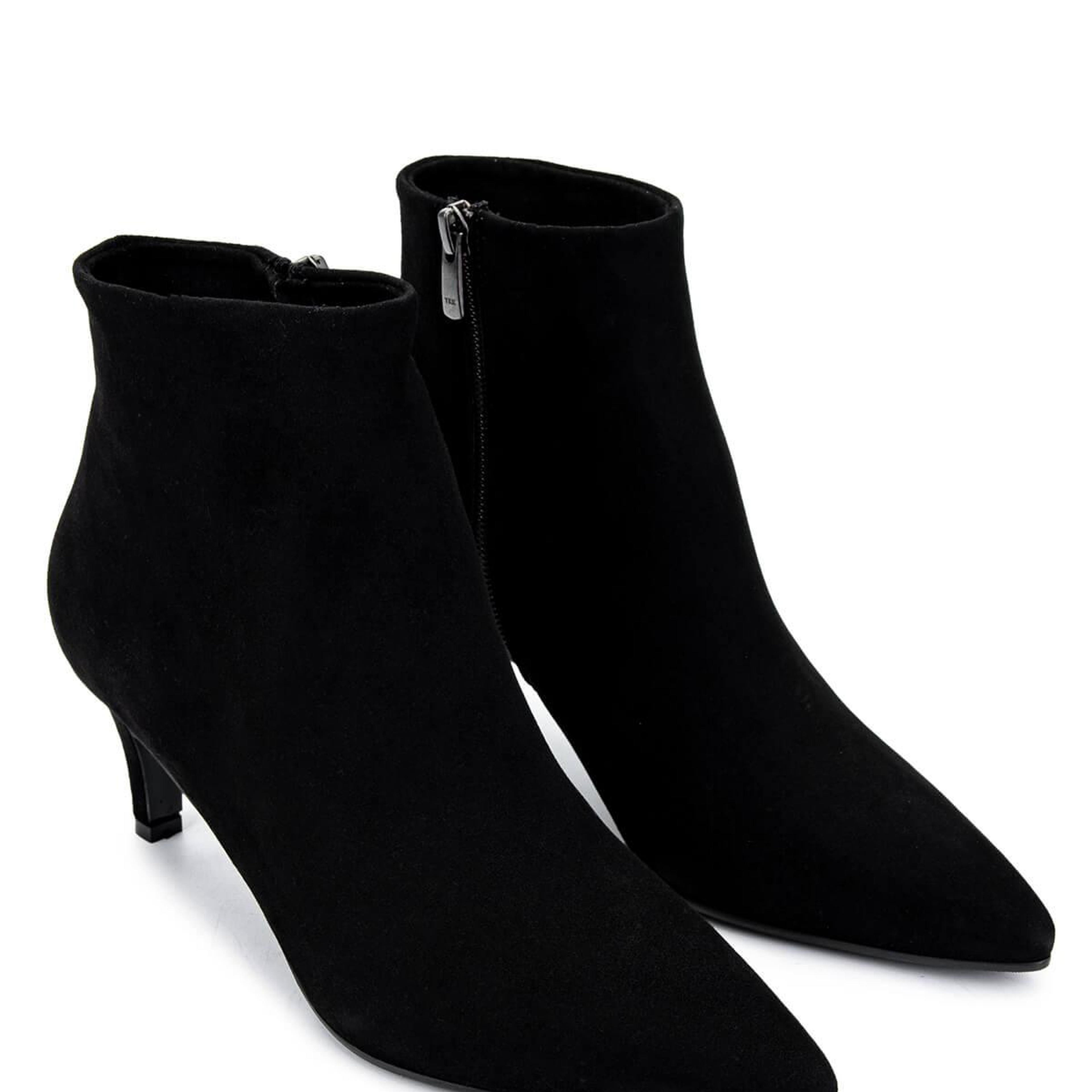 Tamer Tanca Kadın Hakiki Deri Siyah Süet Topuklu Bot