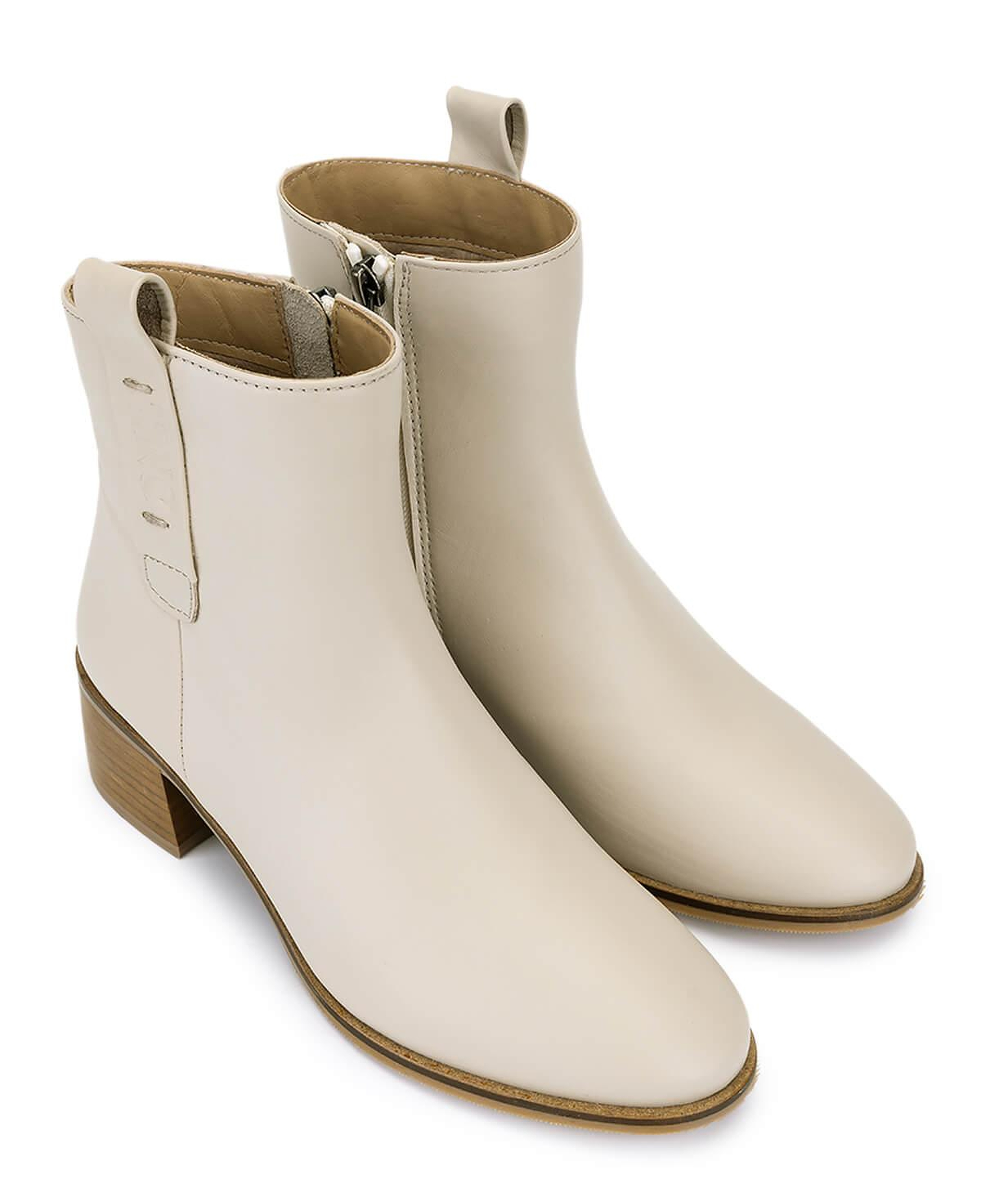 Tamer Tanca Kadın Hakiki Deri Bej Topuklu Bot