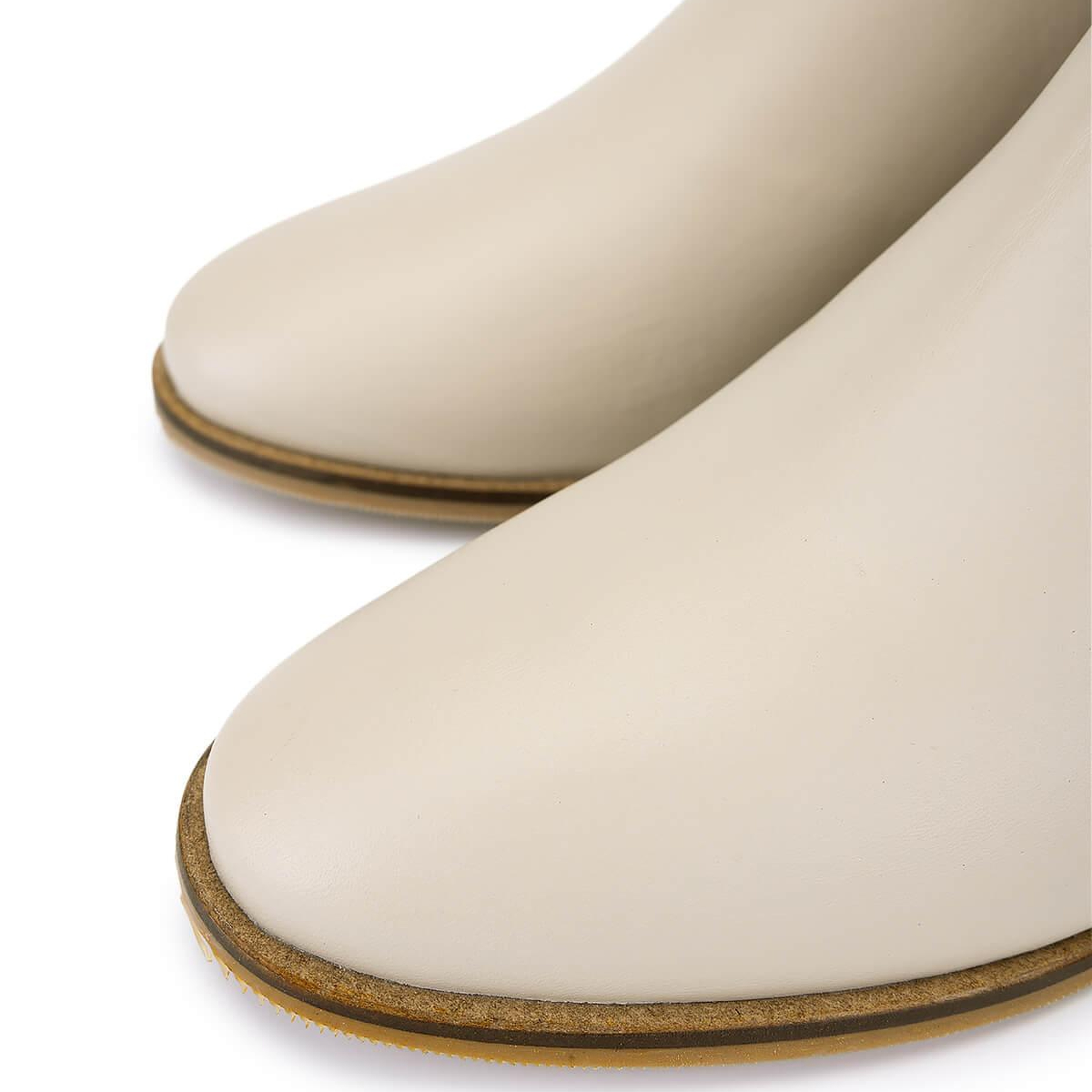 Tamer Tanca Kadın Hakiki Deri Bej Topuklu Bot