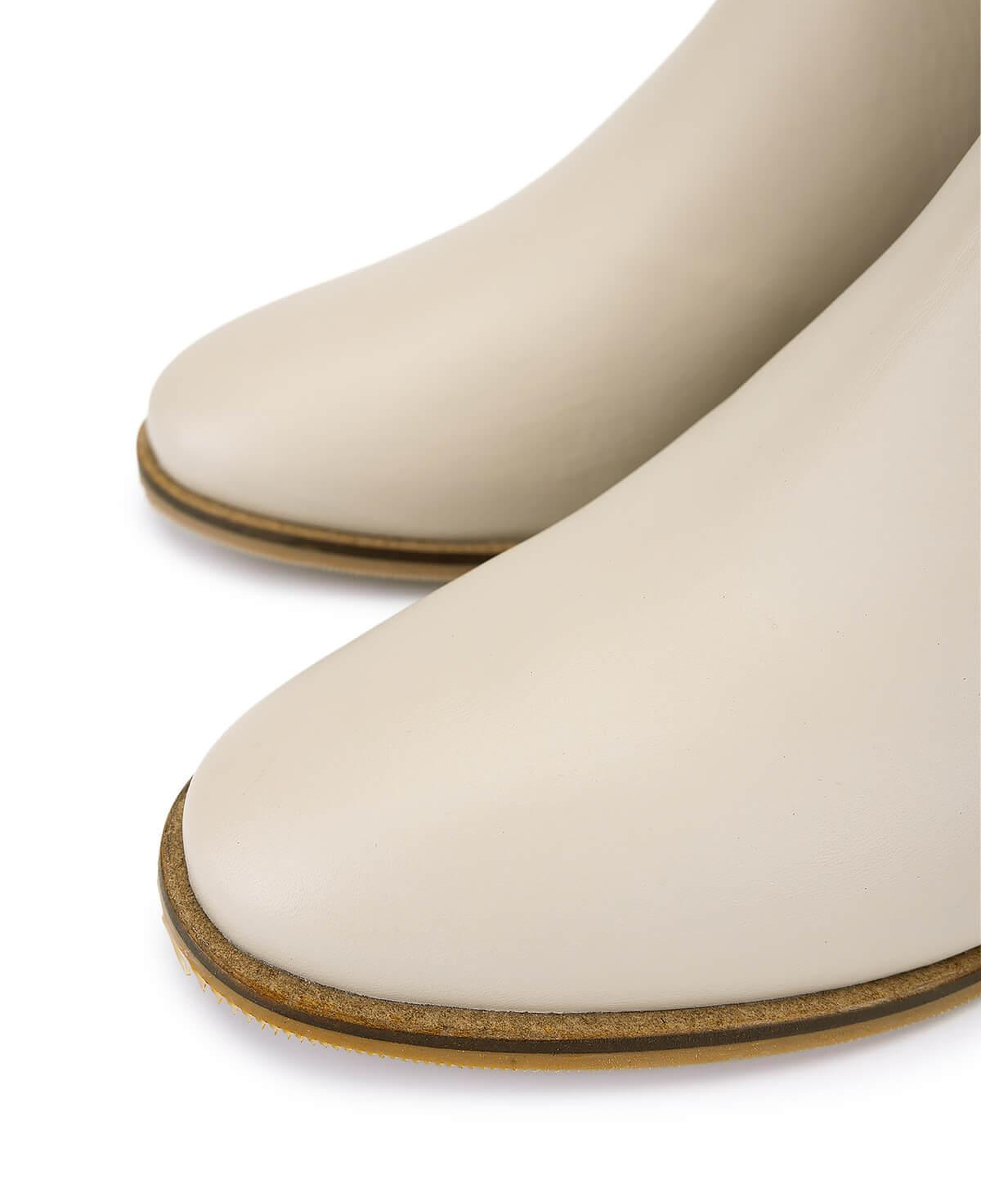 Tamer Tanca Kadın Hakiki Deri Bej Topuklu Bot