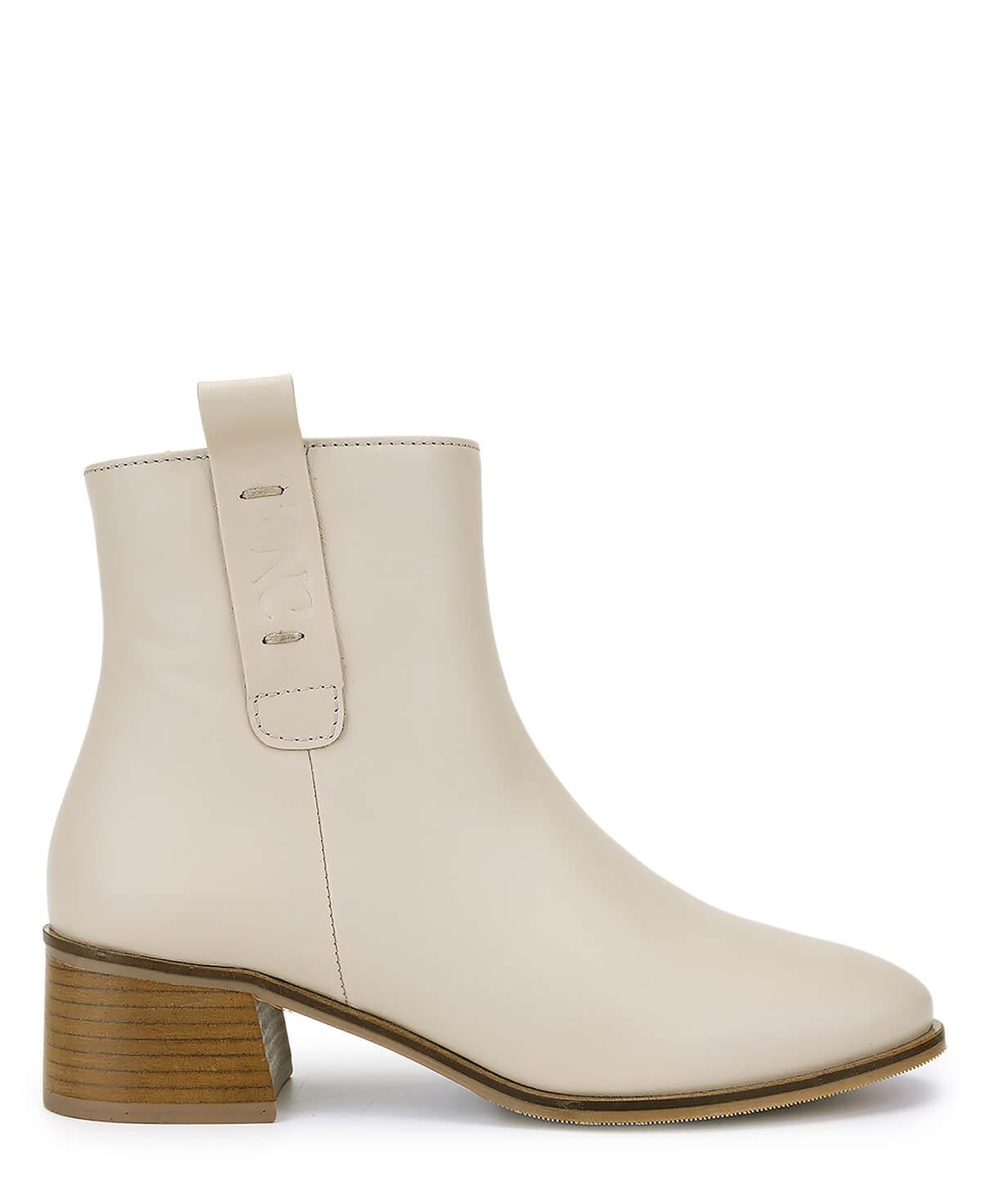 Tamer Tanca Kadın Hakiki Deri Bej Topuklu Bot