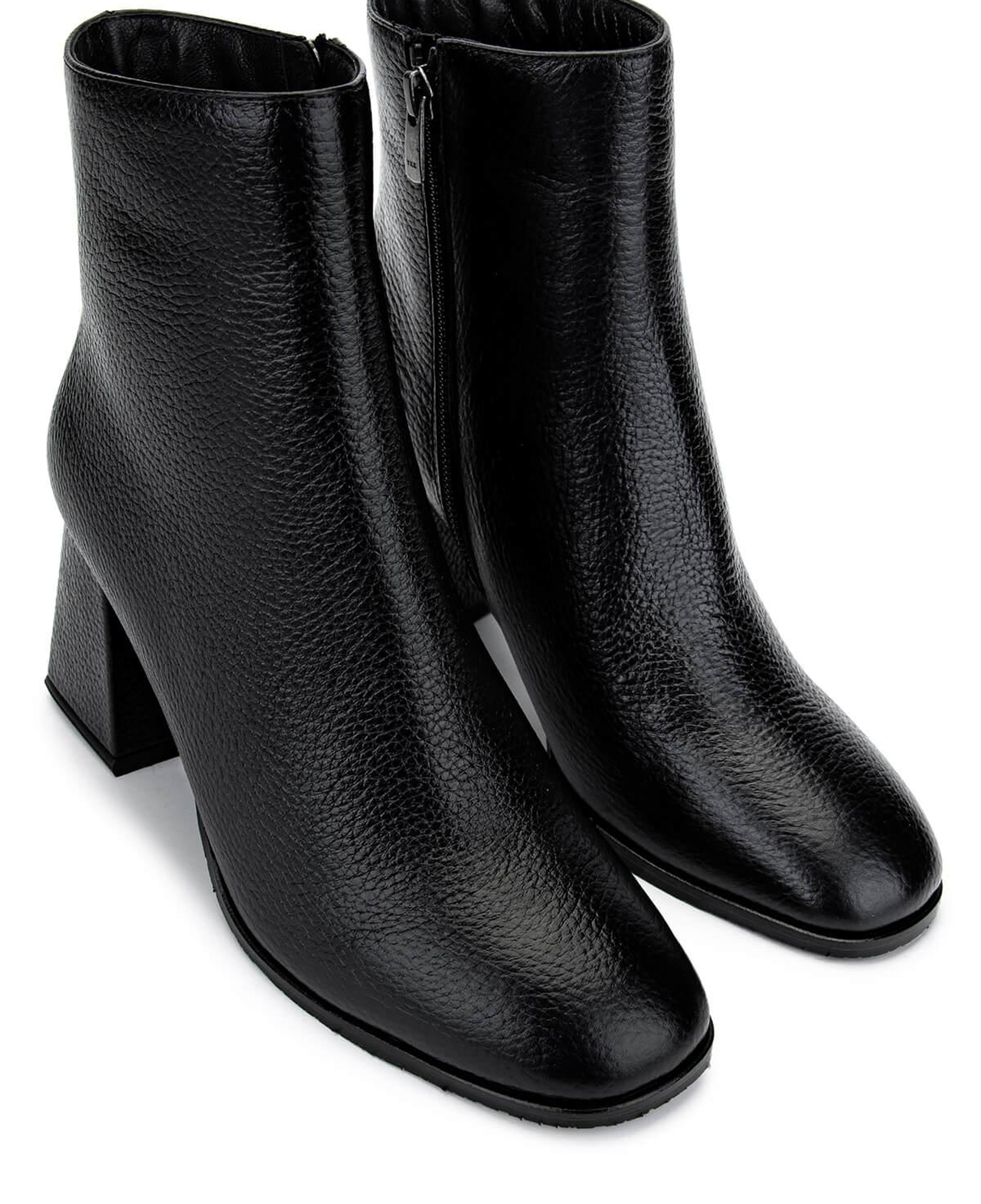 Tamer Tanca Kadın Hakiki Deri Siyah Floter Topuklu Bot