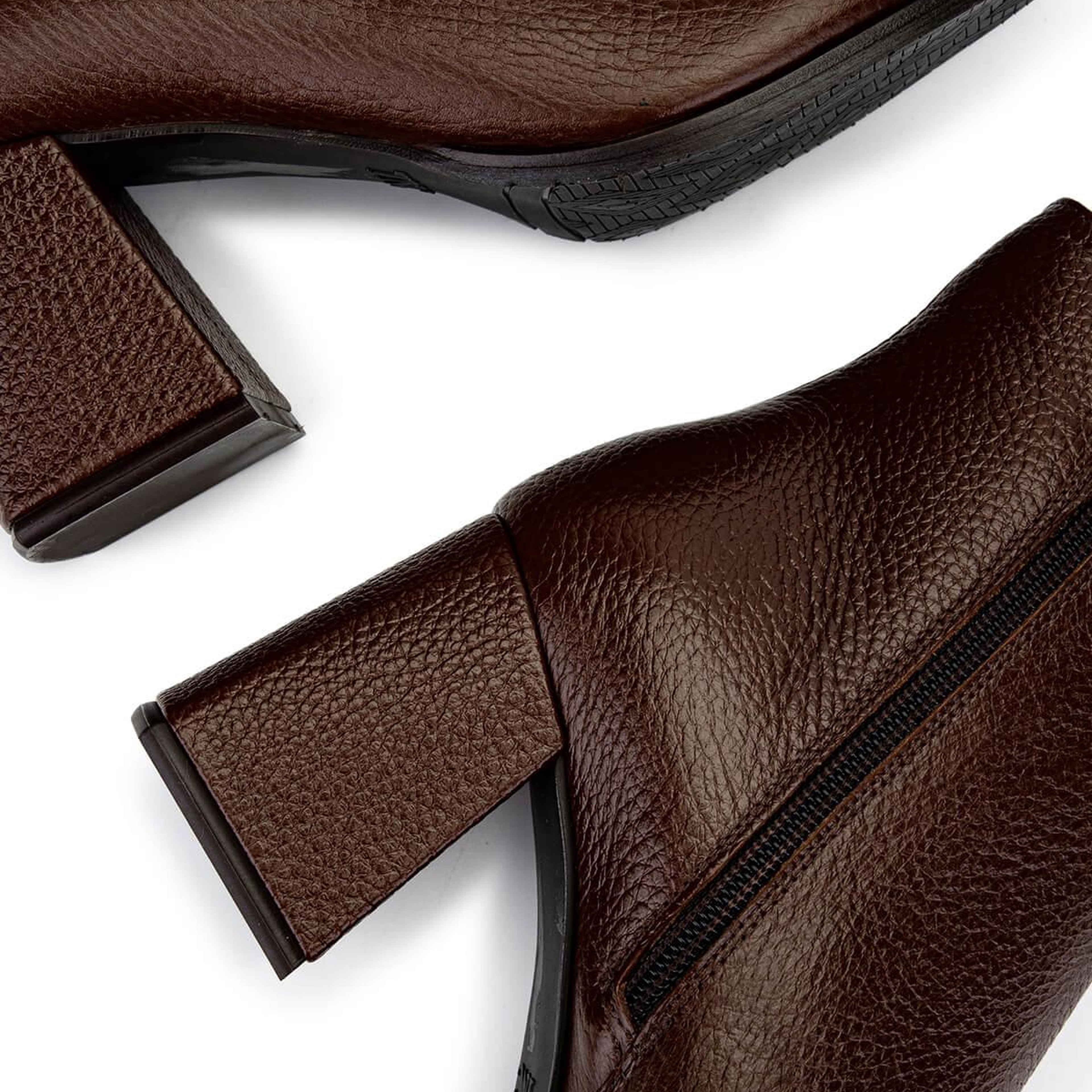 Tamer Tanca Kadın Hakiki Deri Taba Floter Topuklu Bot