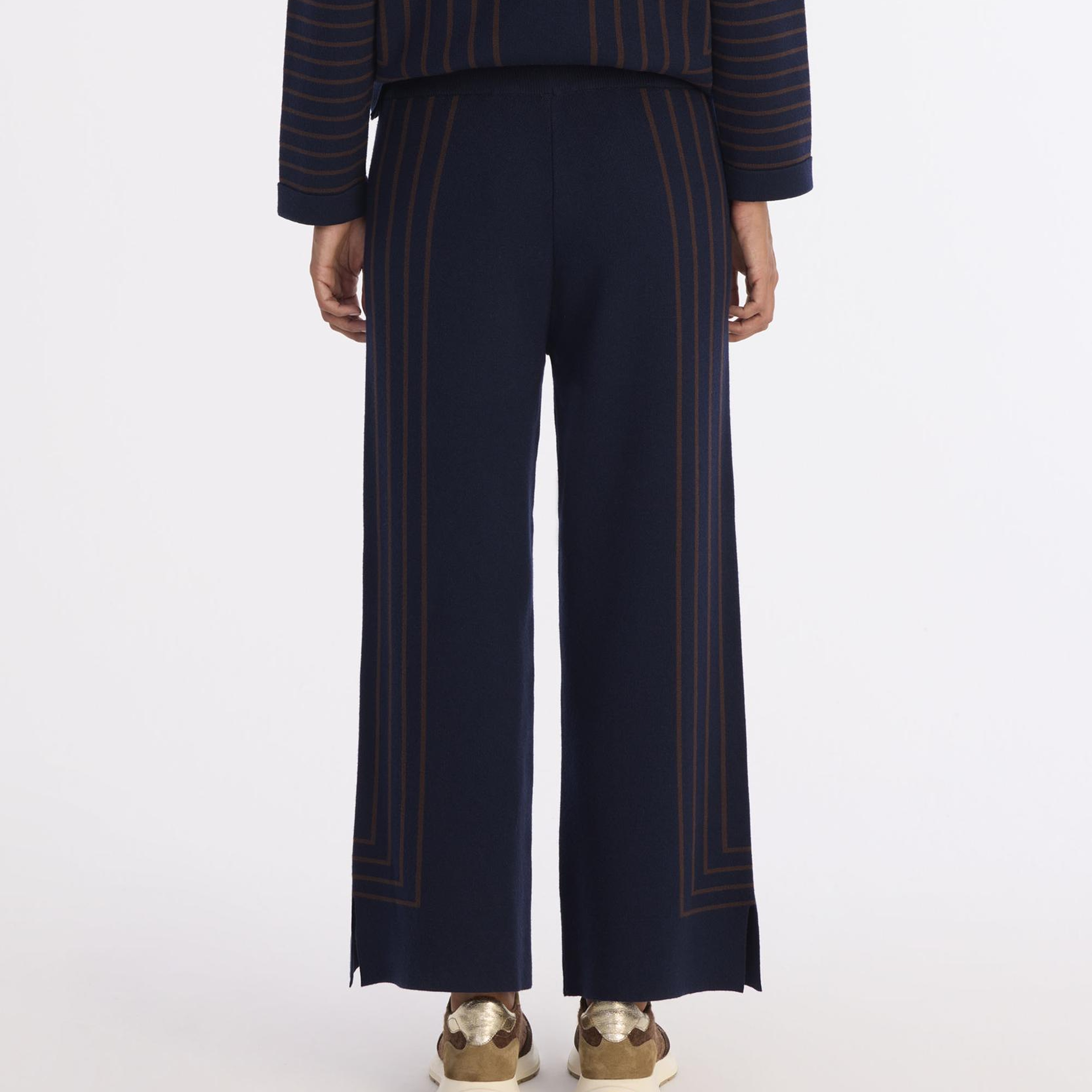 YARGICI Çizgili Rakat Kalıp Triko Pantolon