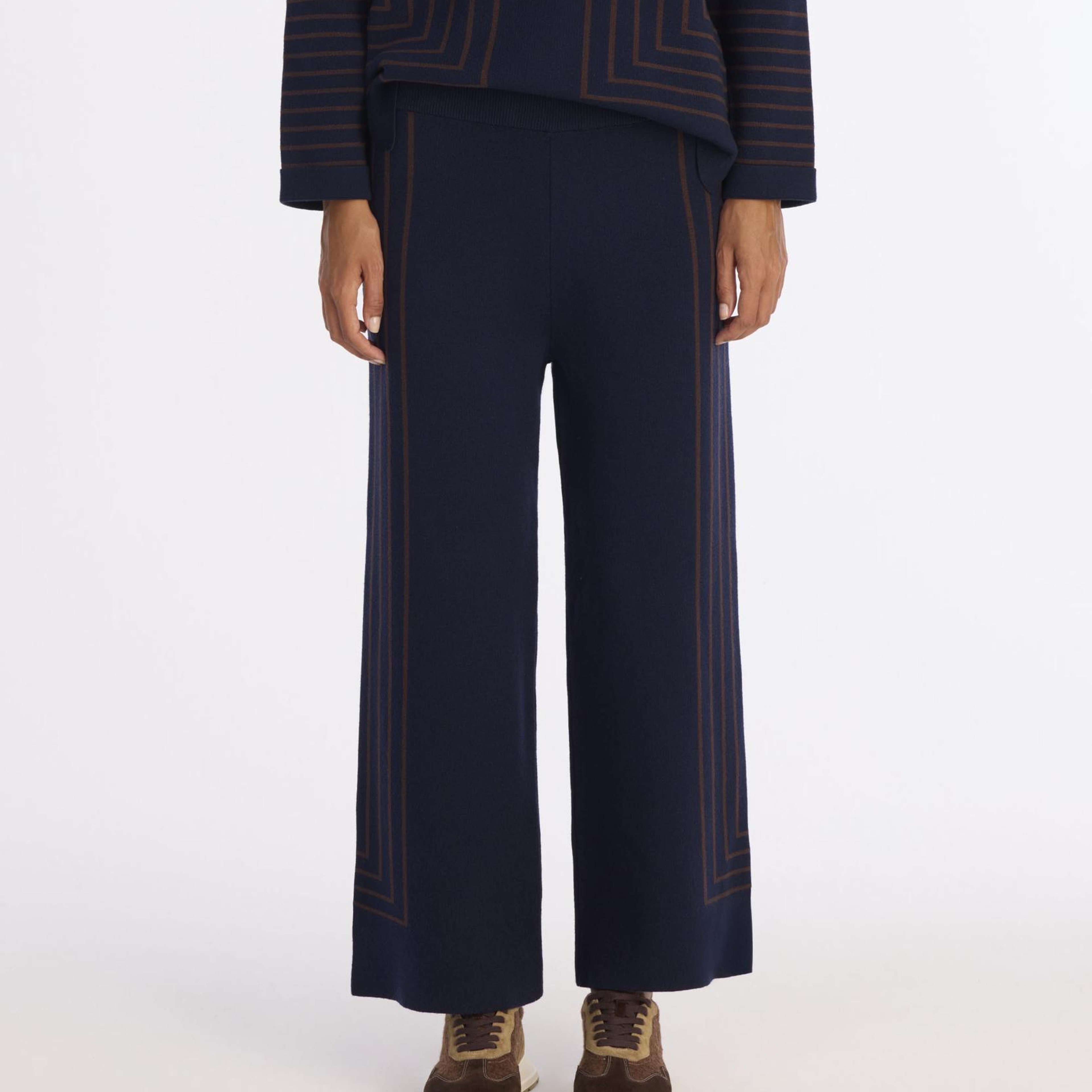 YARGICI Çizgili Rakat Kalıp Triko Pantolon