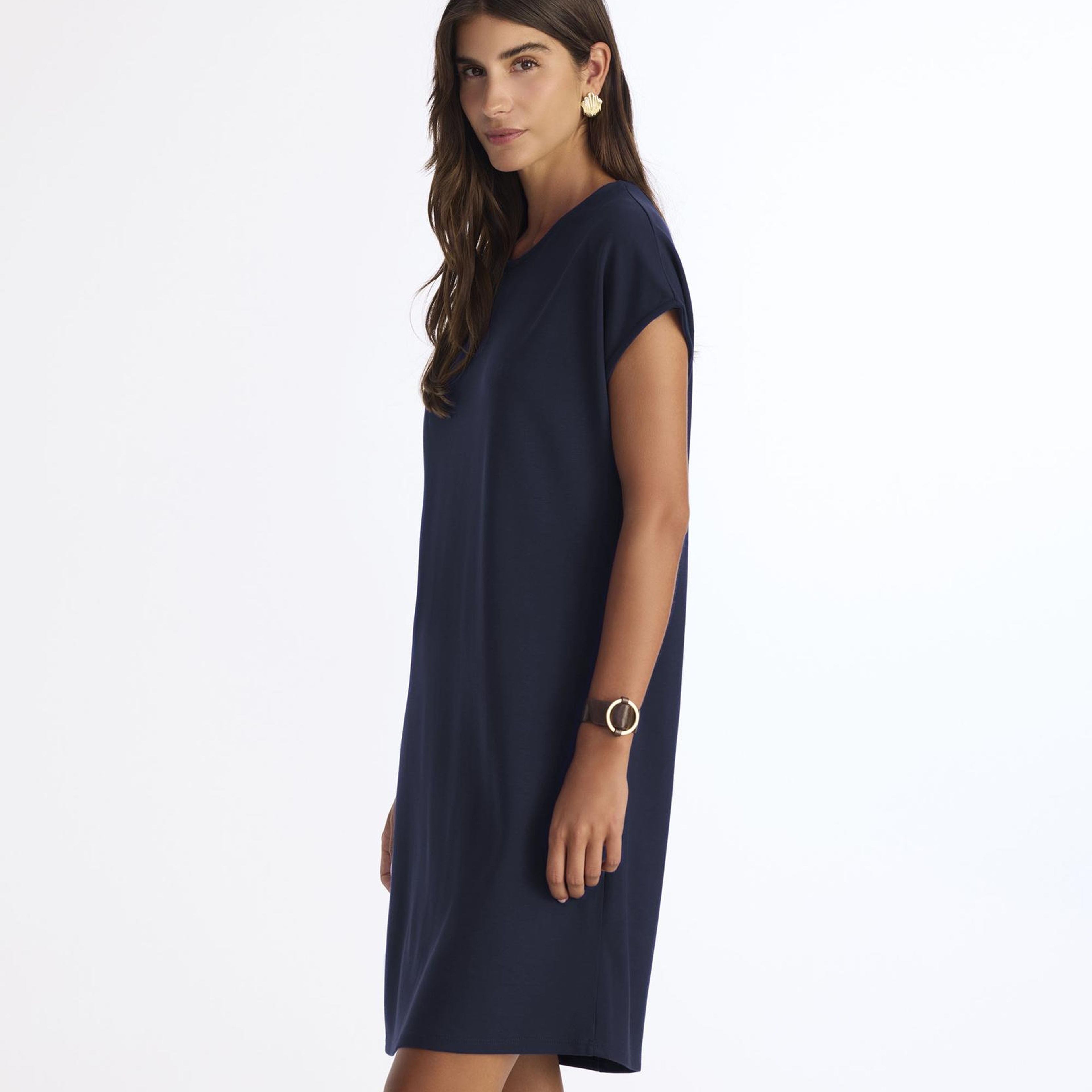 YARGICI Arka Detaylı Kısa Kollu Kısa Elbise