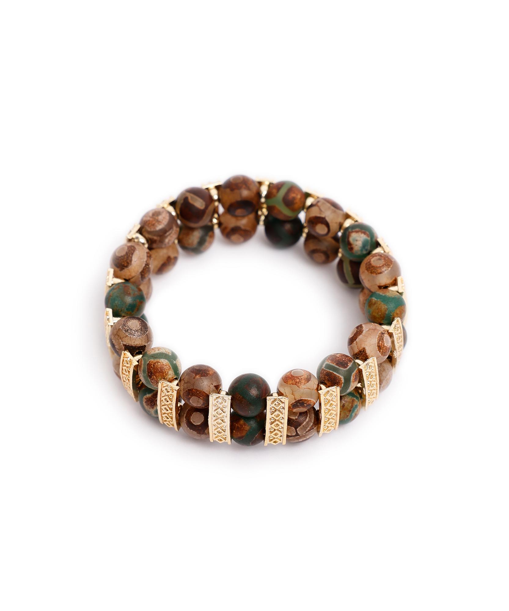 YARGICI Dokulu Ve Doğal Taş İçerikli Bileklik