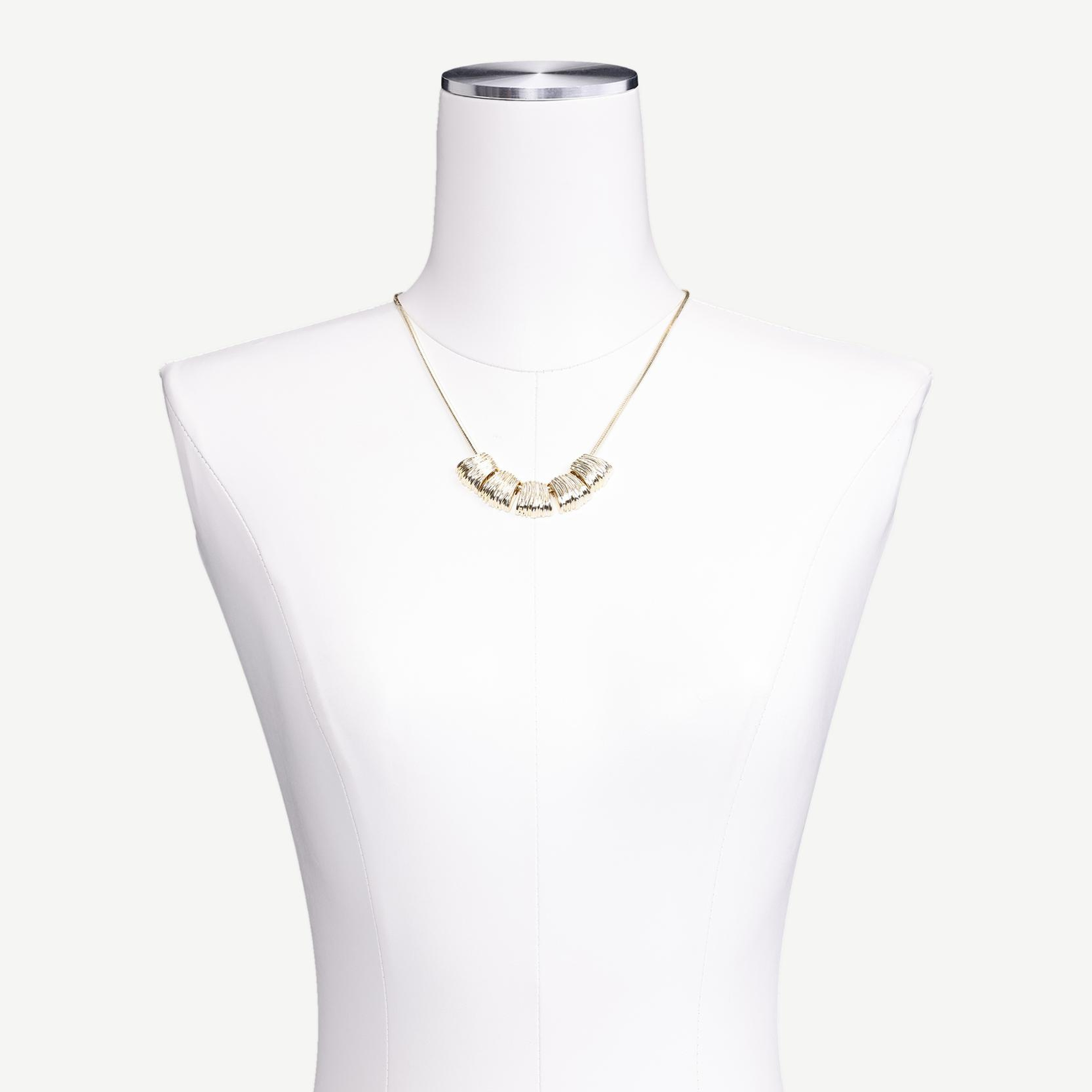 YARGICI Metal Uç Detaylı Gold Kolye