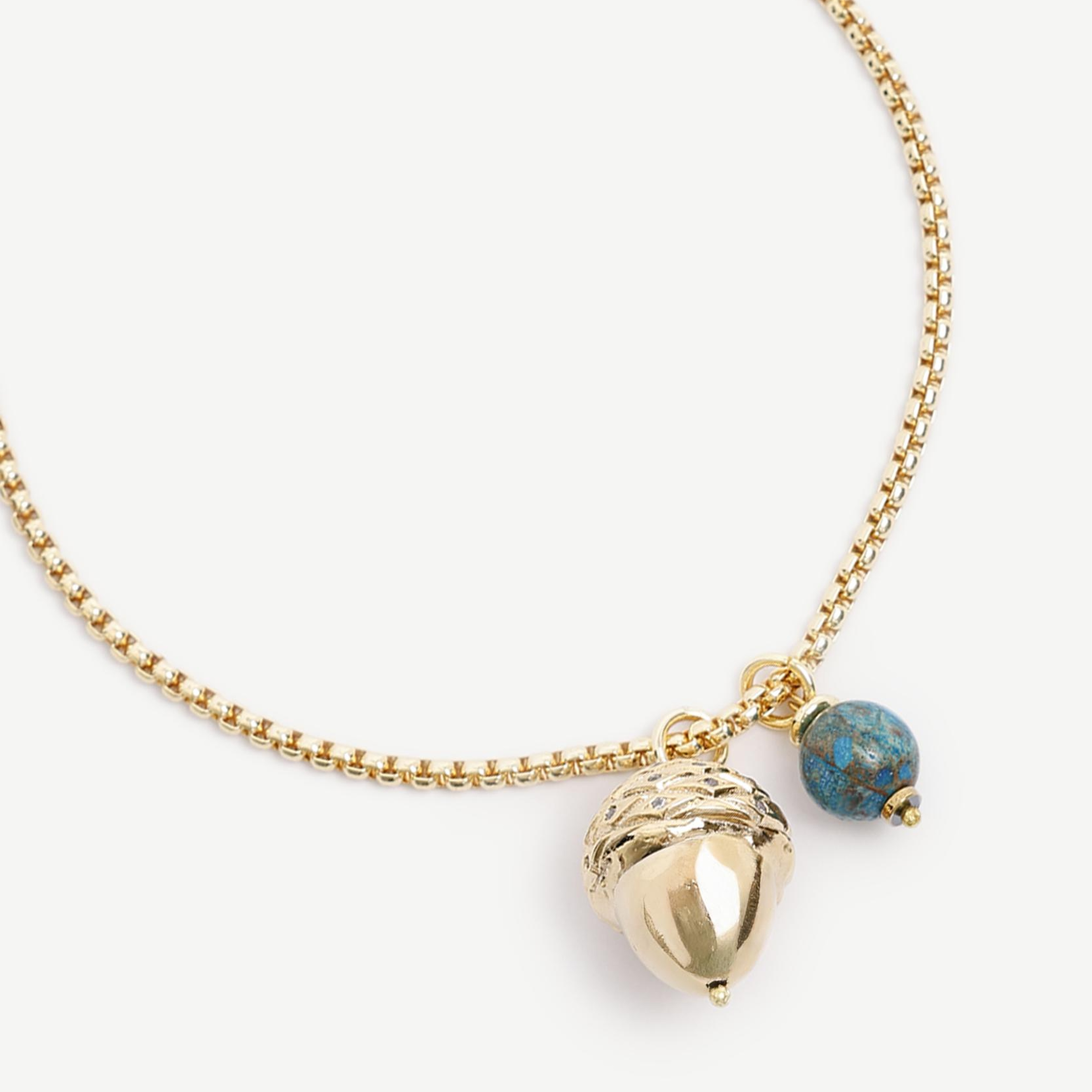 YARGICI Turkuaz Ve Charm Detaylı Kolye