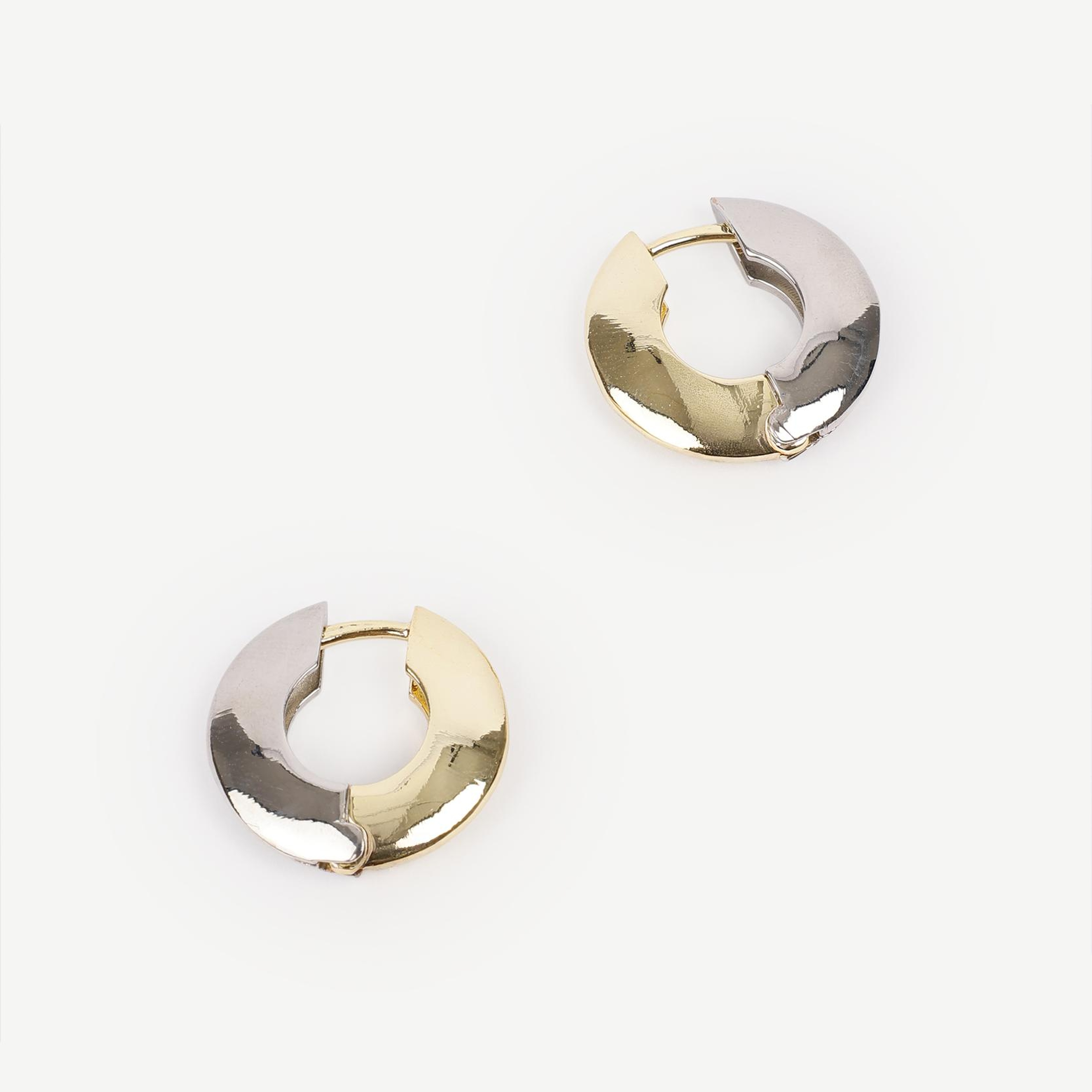 YARGICI Gold Ve Silver Detaylı Halka Küpe