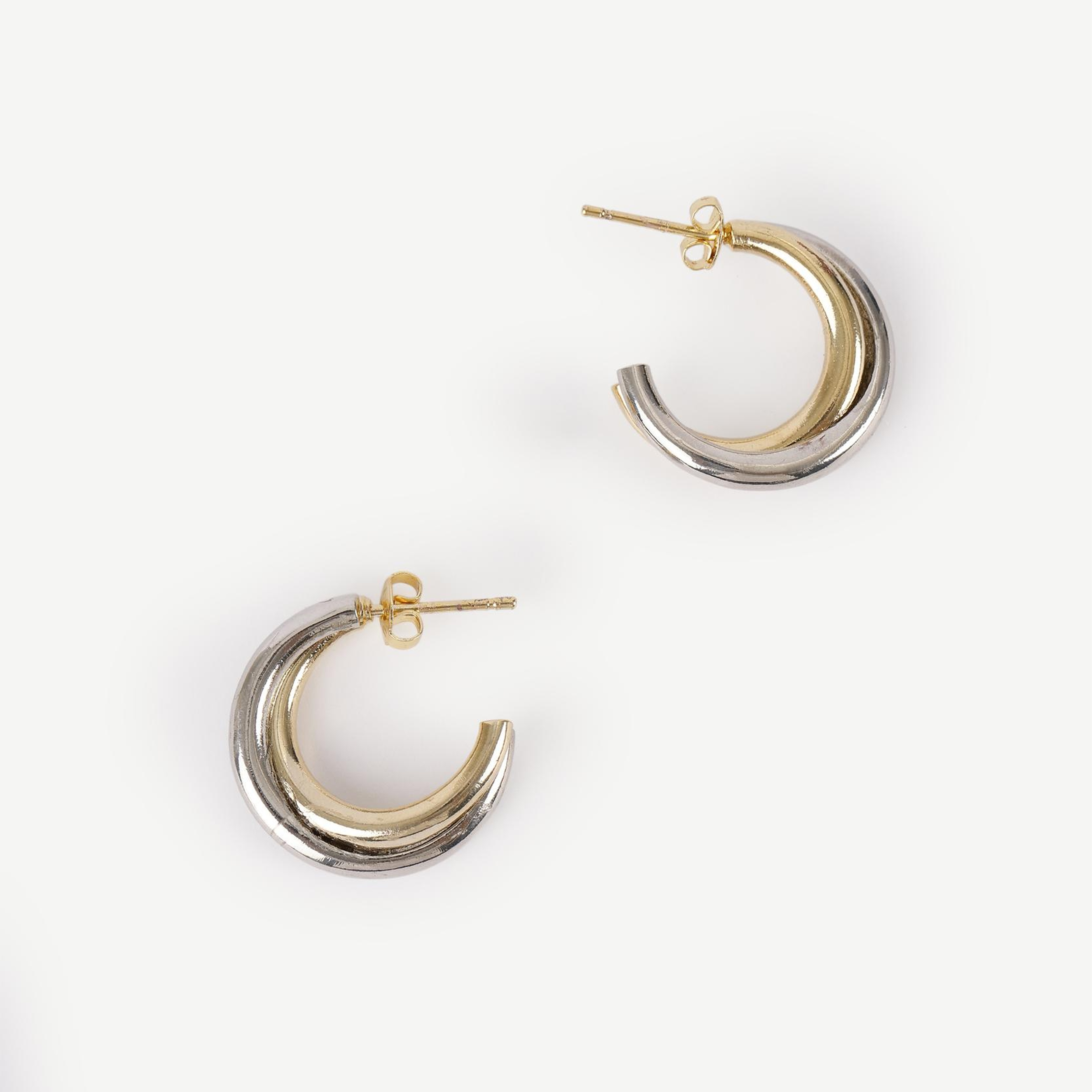 YARGICI Gold Ve Silver Renkli Halka Küpe