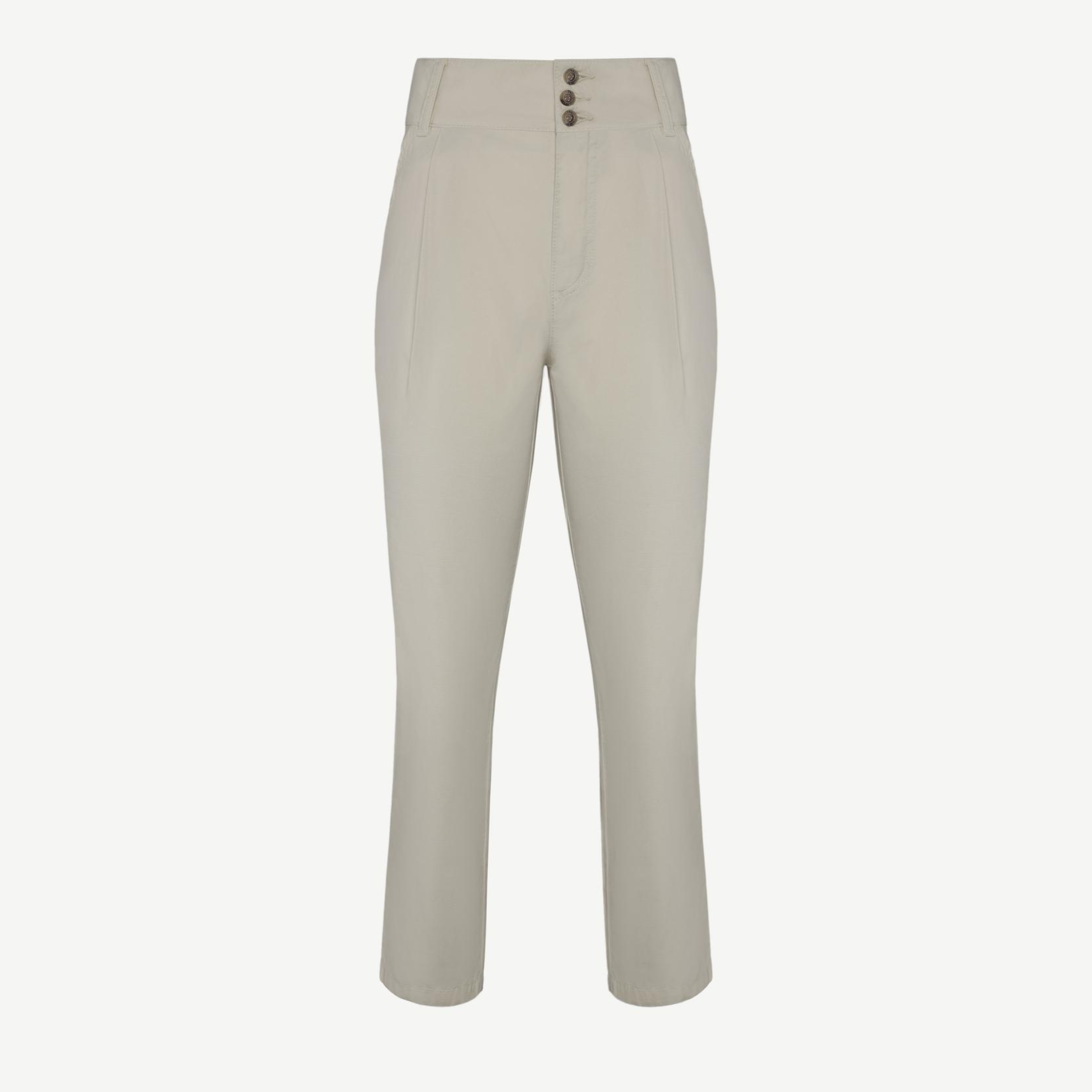 YARGICI Düz Kesim Kalın Kemerli Pensli Pantolon