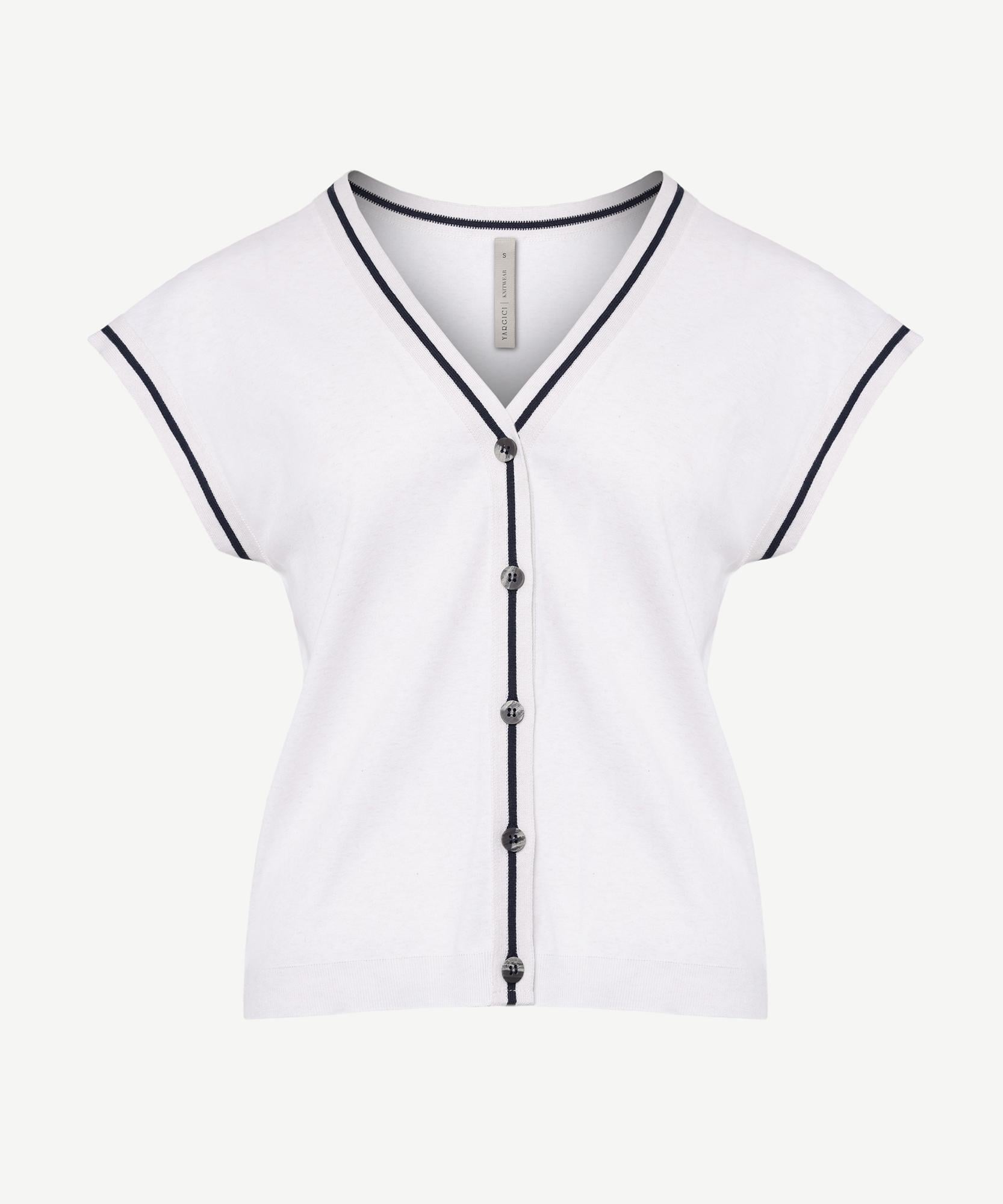 YARGICI V- Yakalı Kısa Kollu Triko