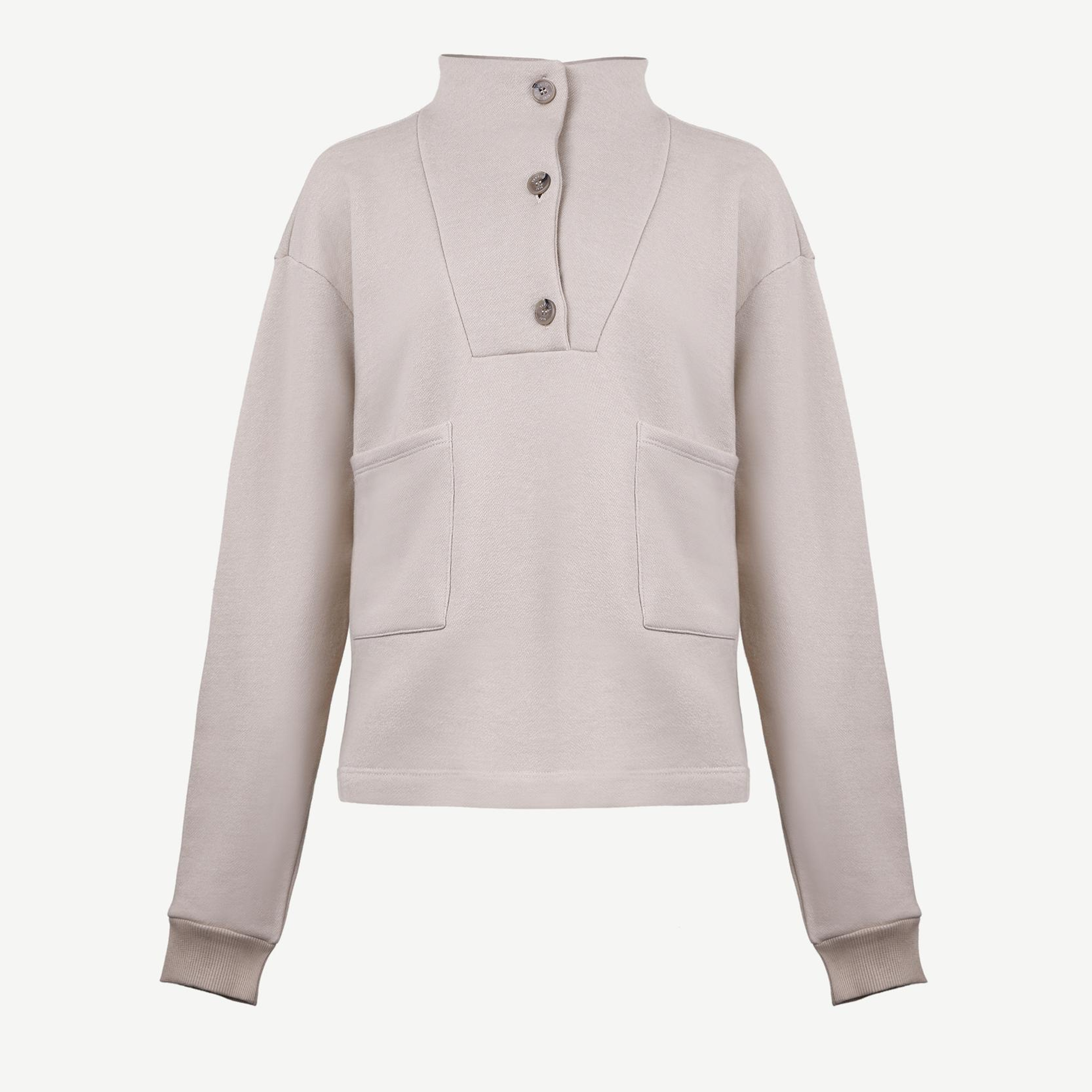 YARGICI Ön Cep Detaylı Dik Yakalı Sweatshirt