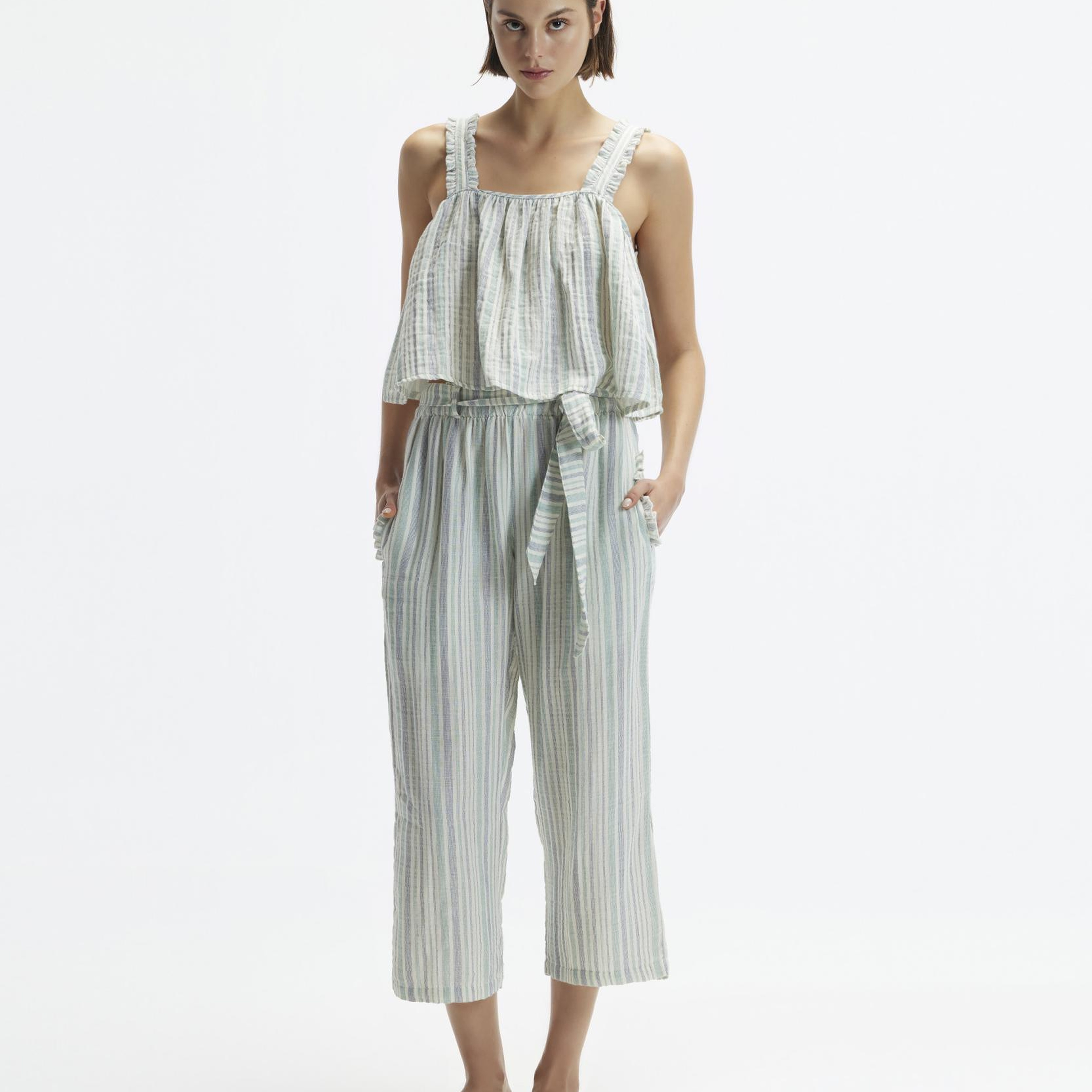 YARGICI Askılı Dökümlü Bluz