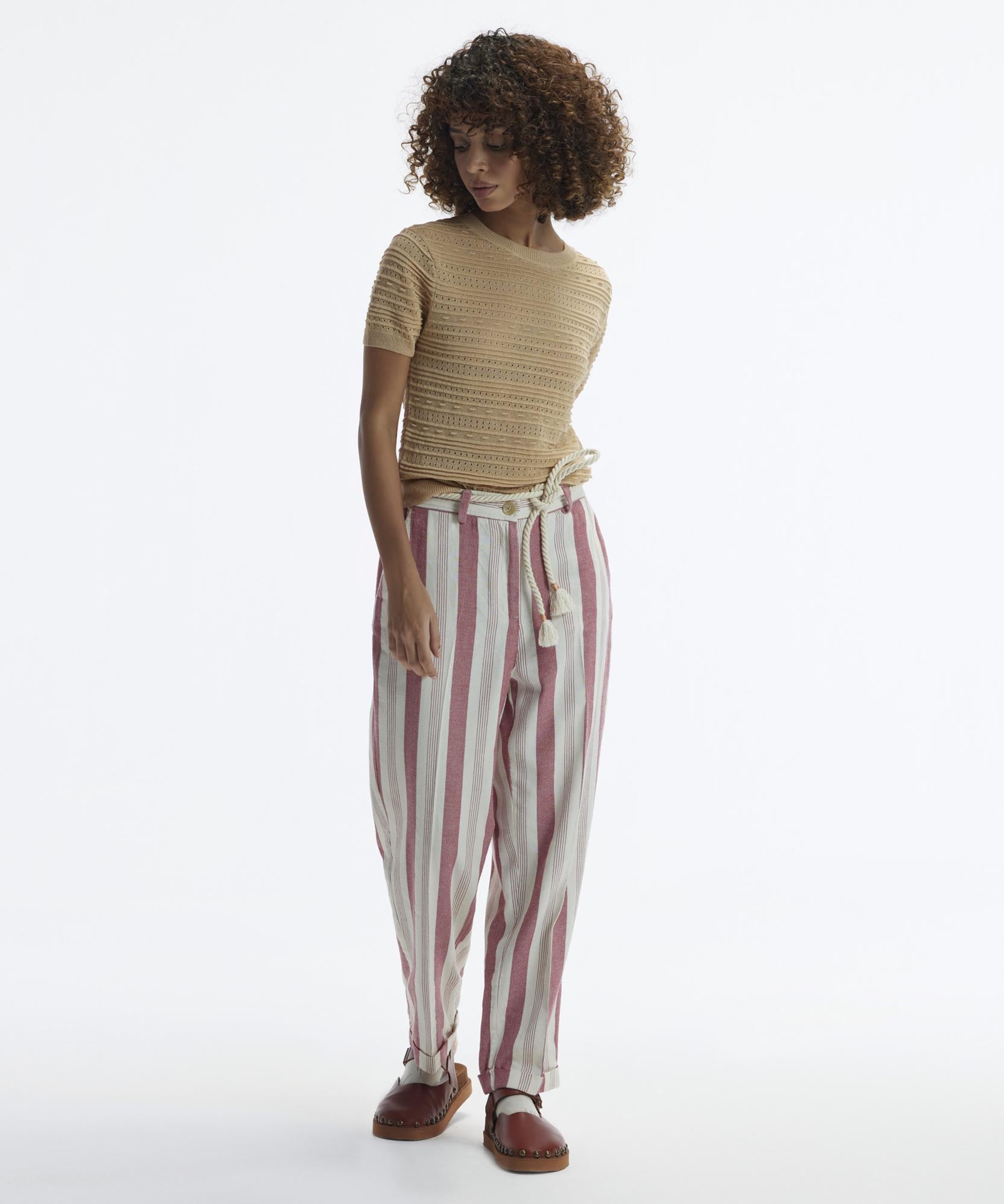 YARGICI Düz Kesim Duble Paça Kemerli Pantolon