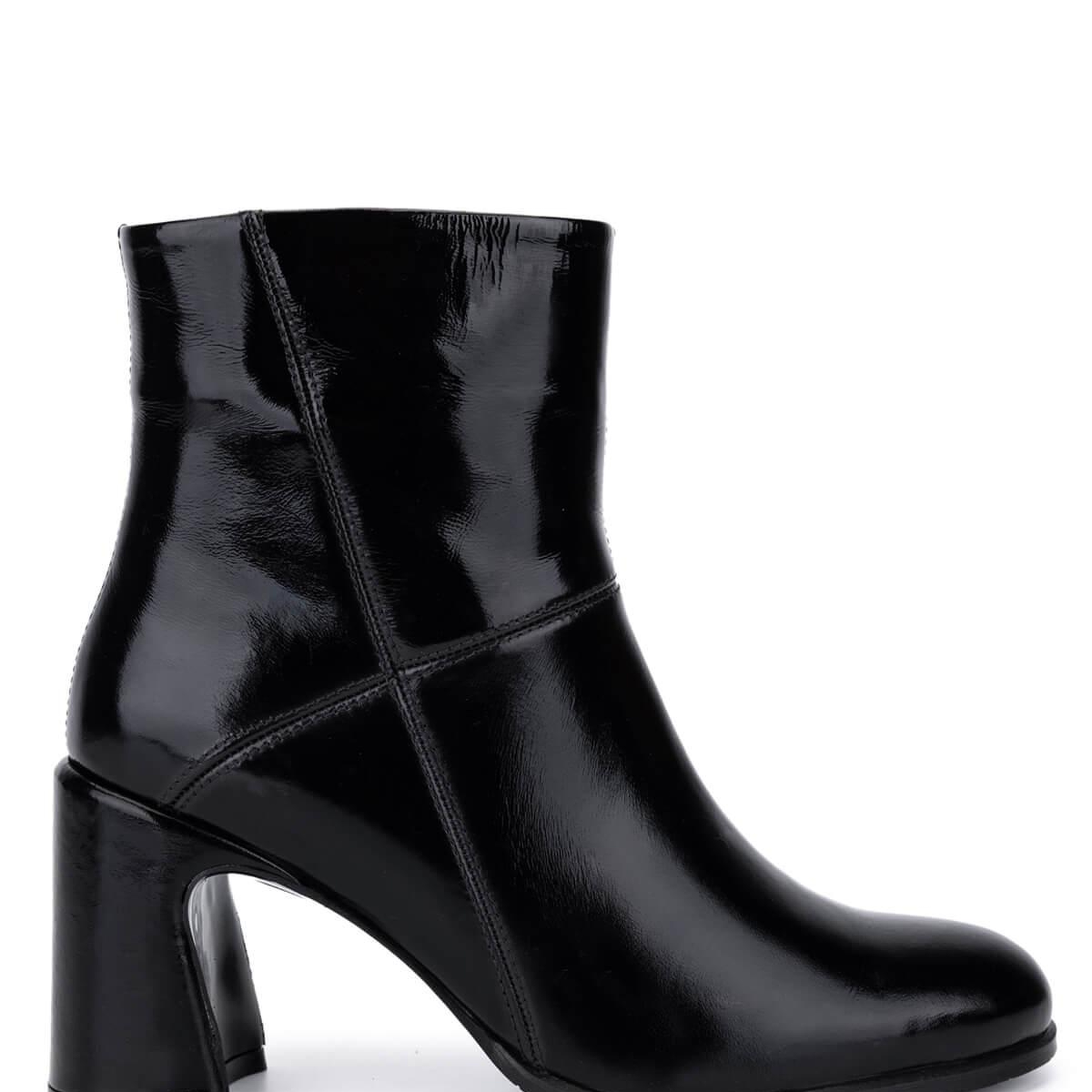 Tamer Tanca Kadın Hakiki Deri Siyah Rugan Klasik Bot