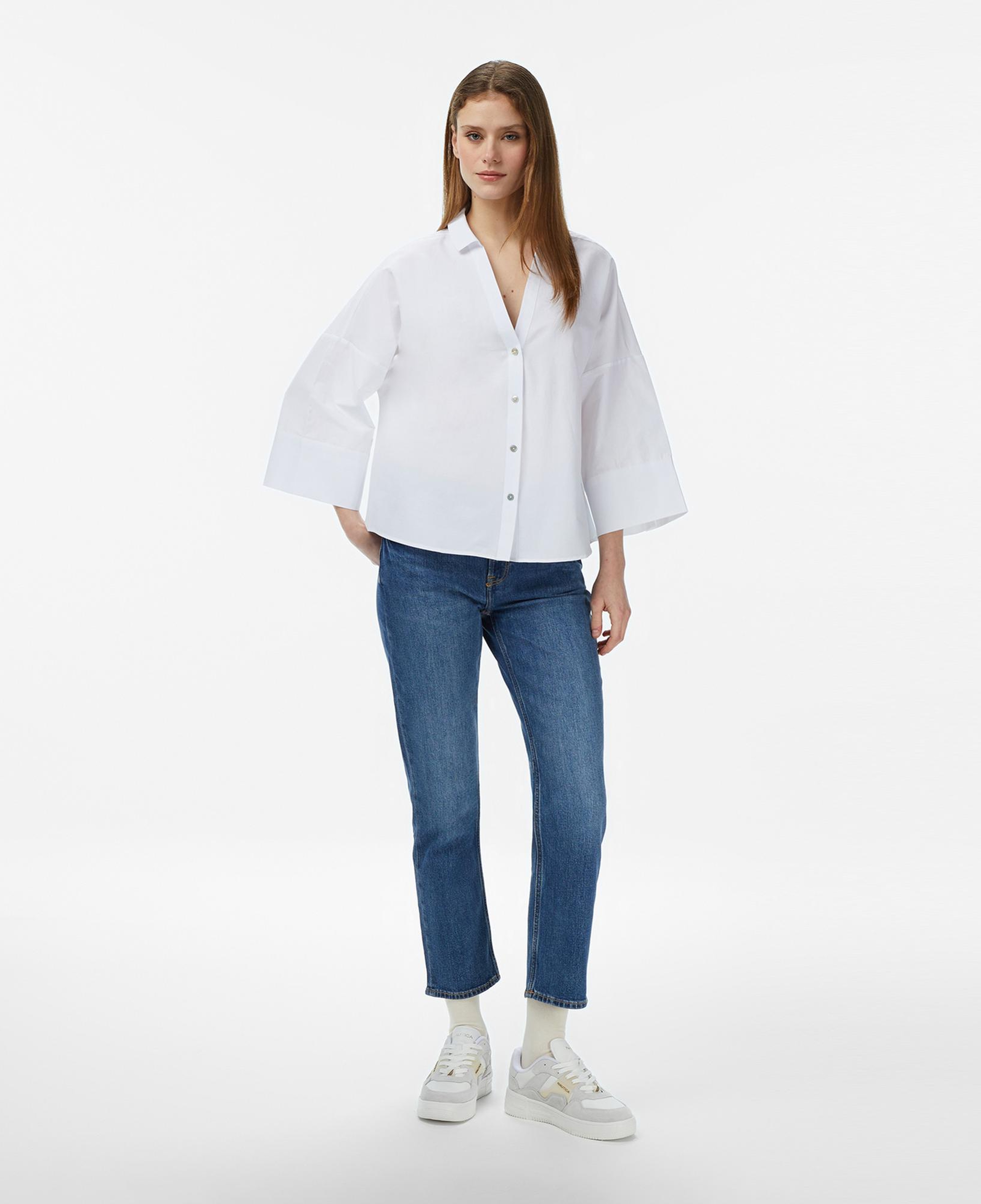 Nautica Kadın Beyaz Regular Fit Kısa Kollu Gömlek