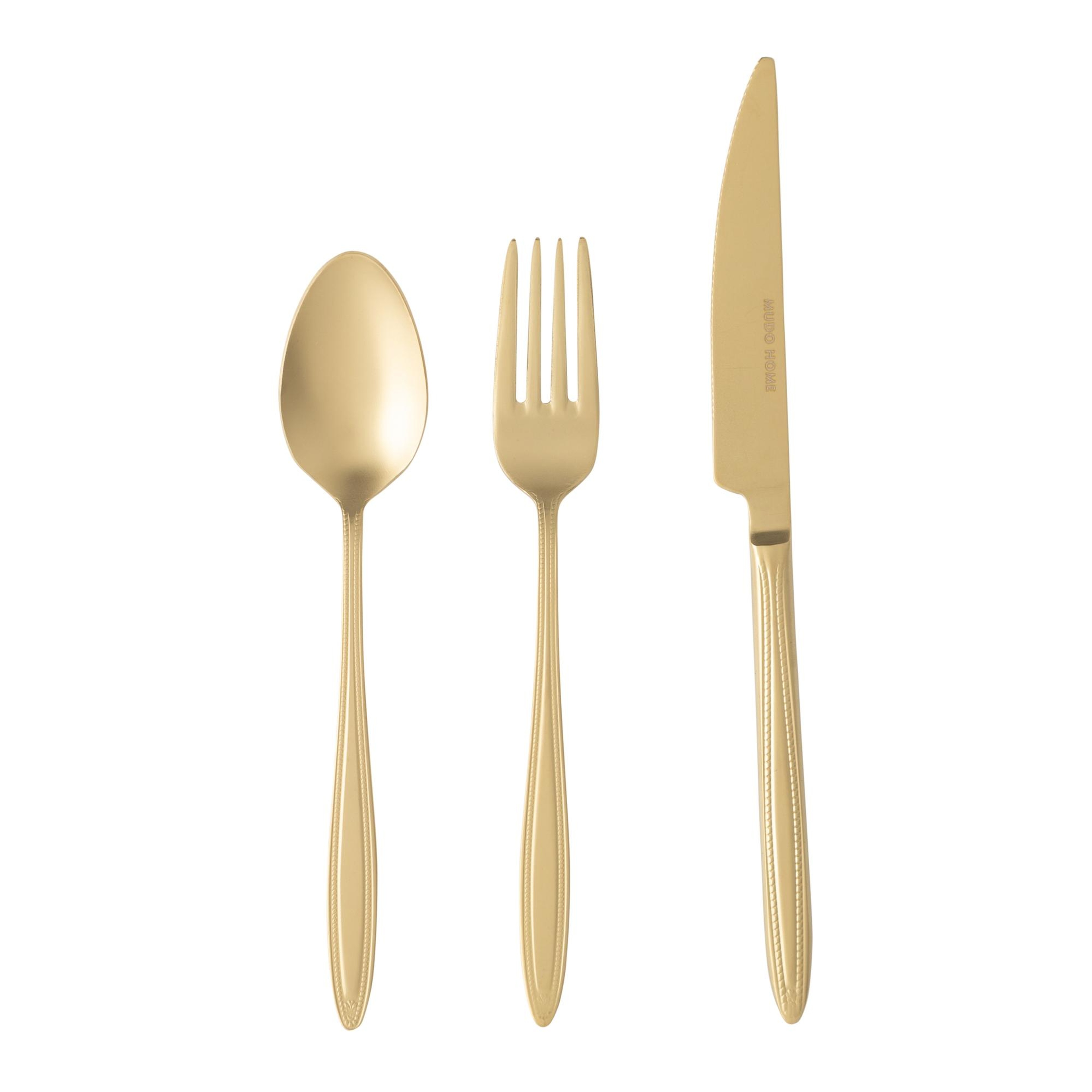 ESSEN 18 PARÇA TATLI ÇATAL KAŞIK BIÇAK SETİ MAT GOLD