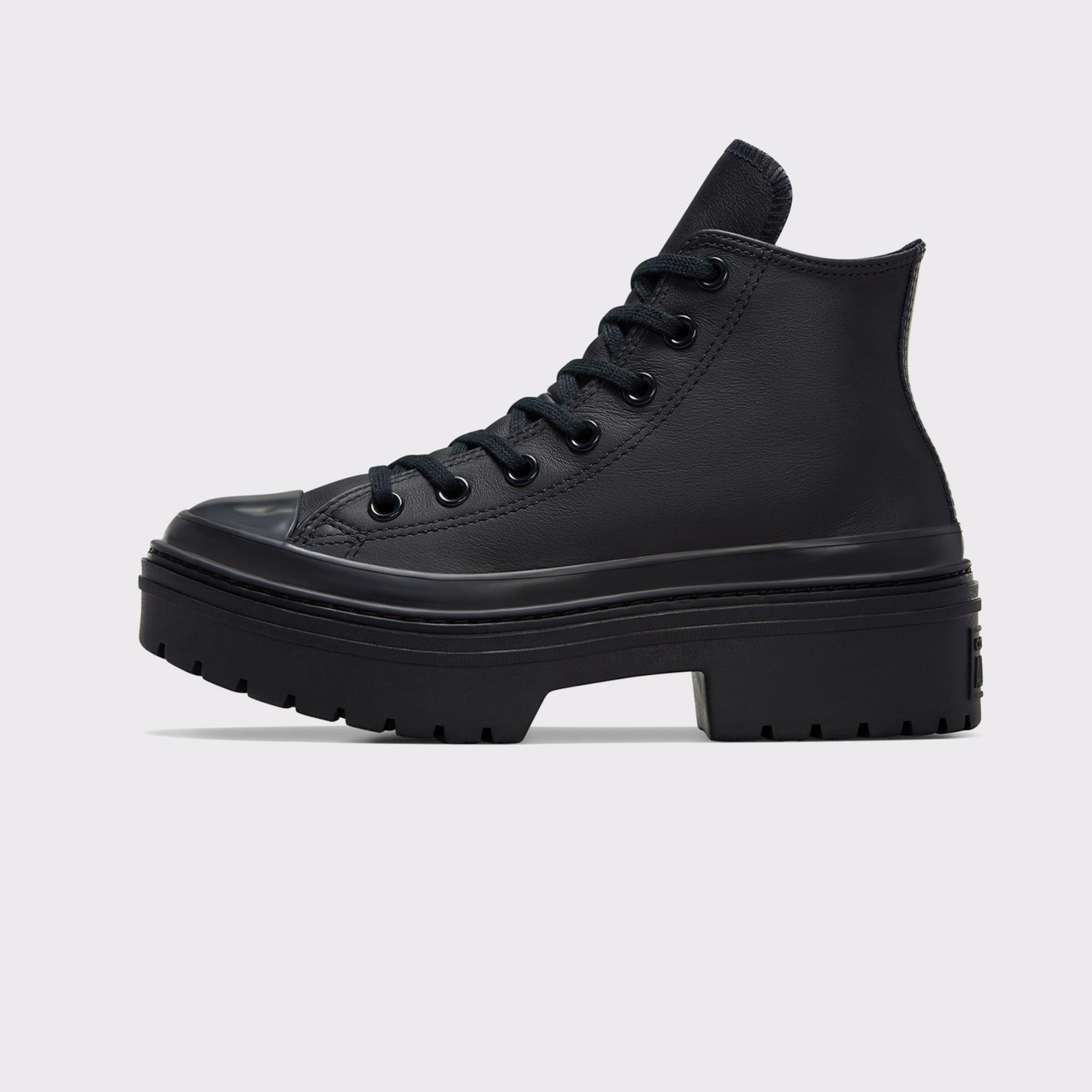 Converse Chuck Taylor All Star Lugged Heel Kadın Siyah Deri Platform Bot