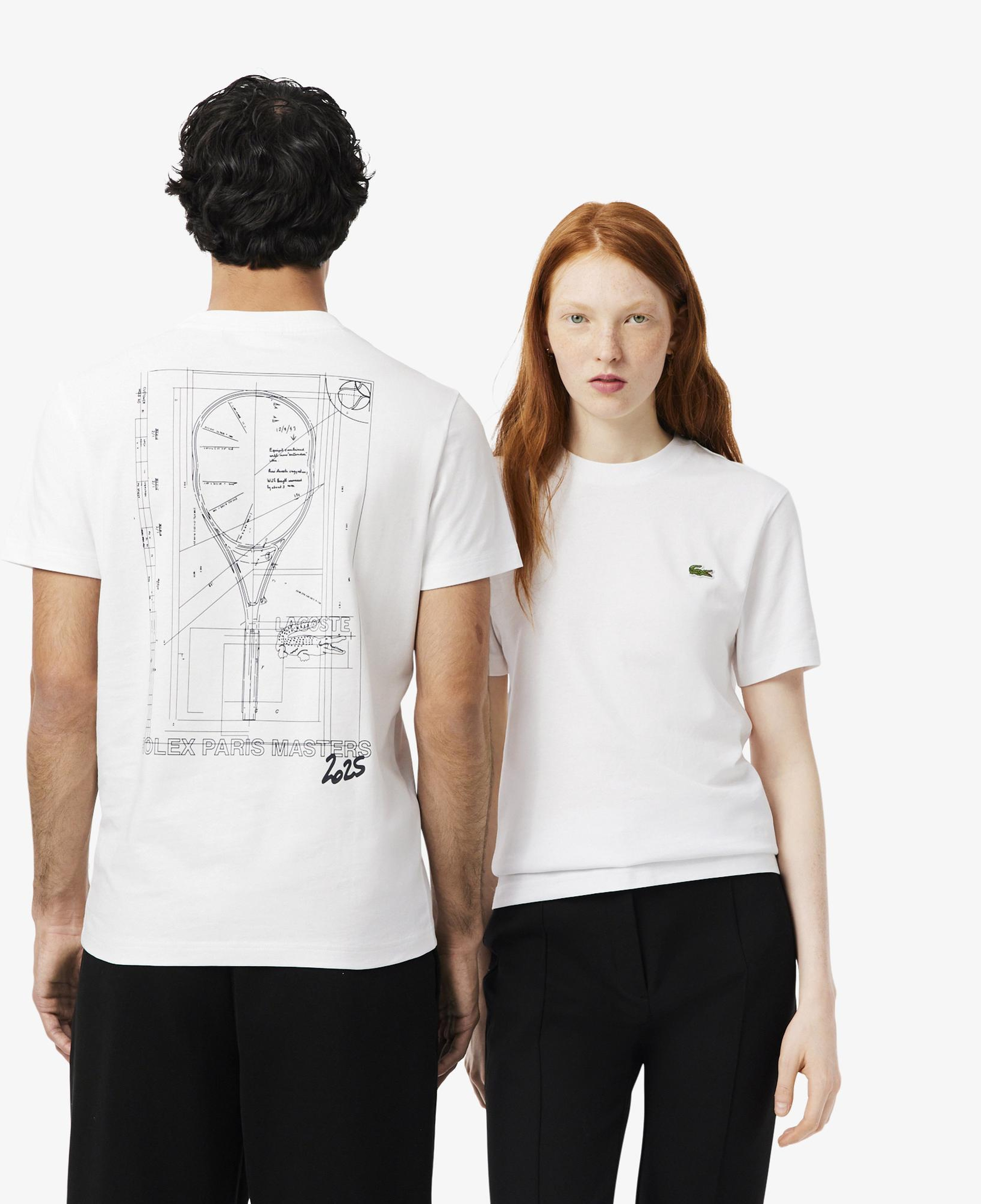 Lacoste x Rolex Paris Unisex Regular Fit Bisiklet Yaka Beyaz T-Shirt