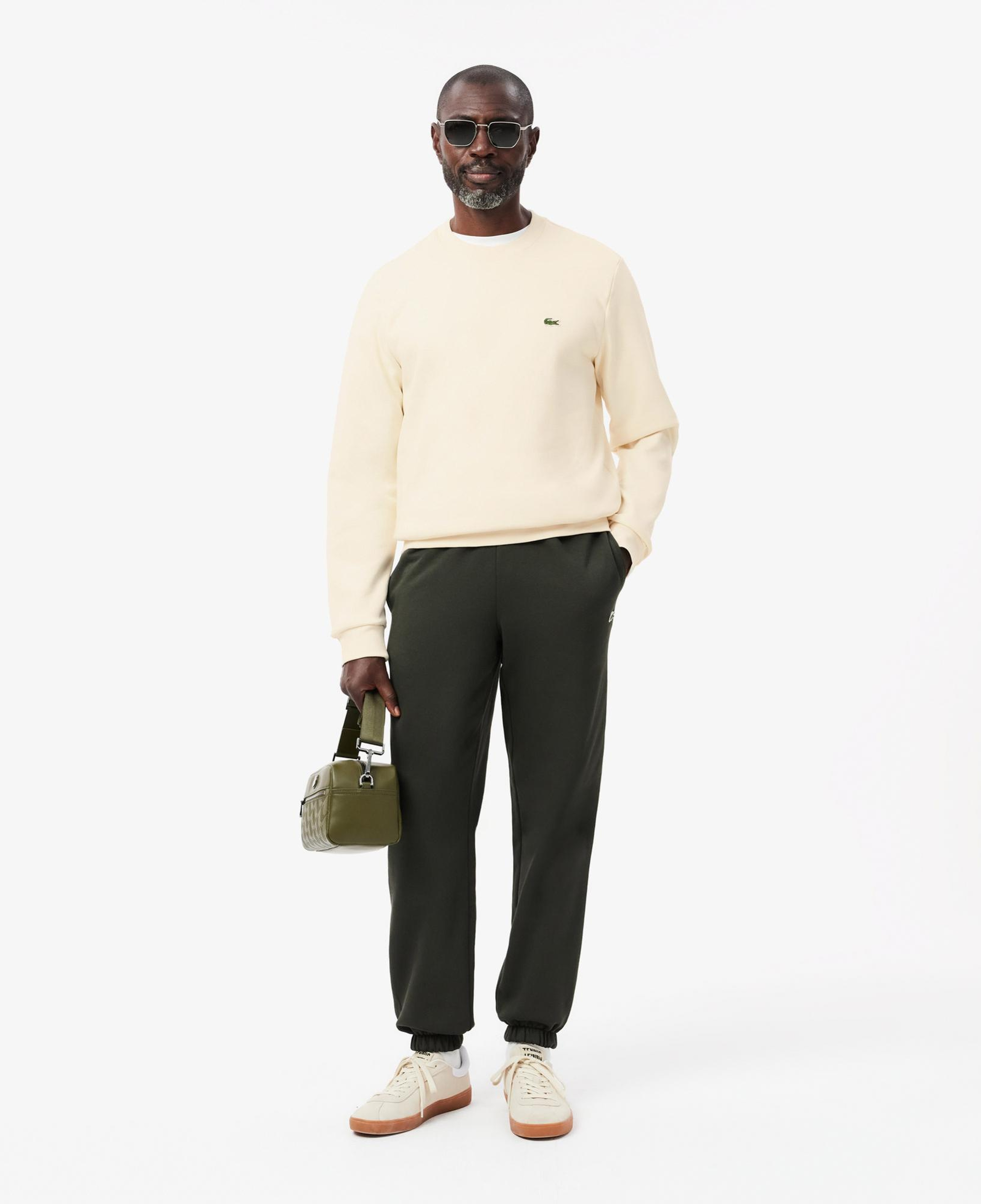 Lacoste Erkek Classic Fit Bisiklet Yaka Krem Sweatshirt