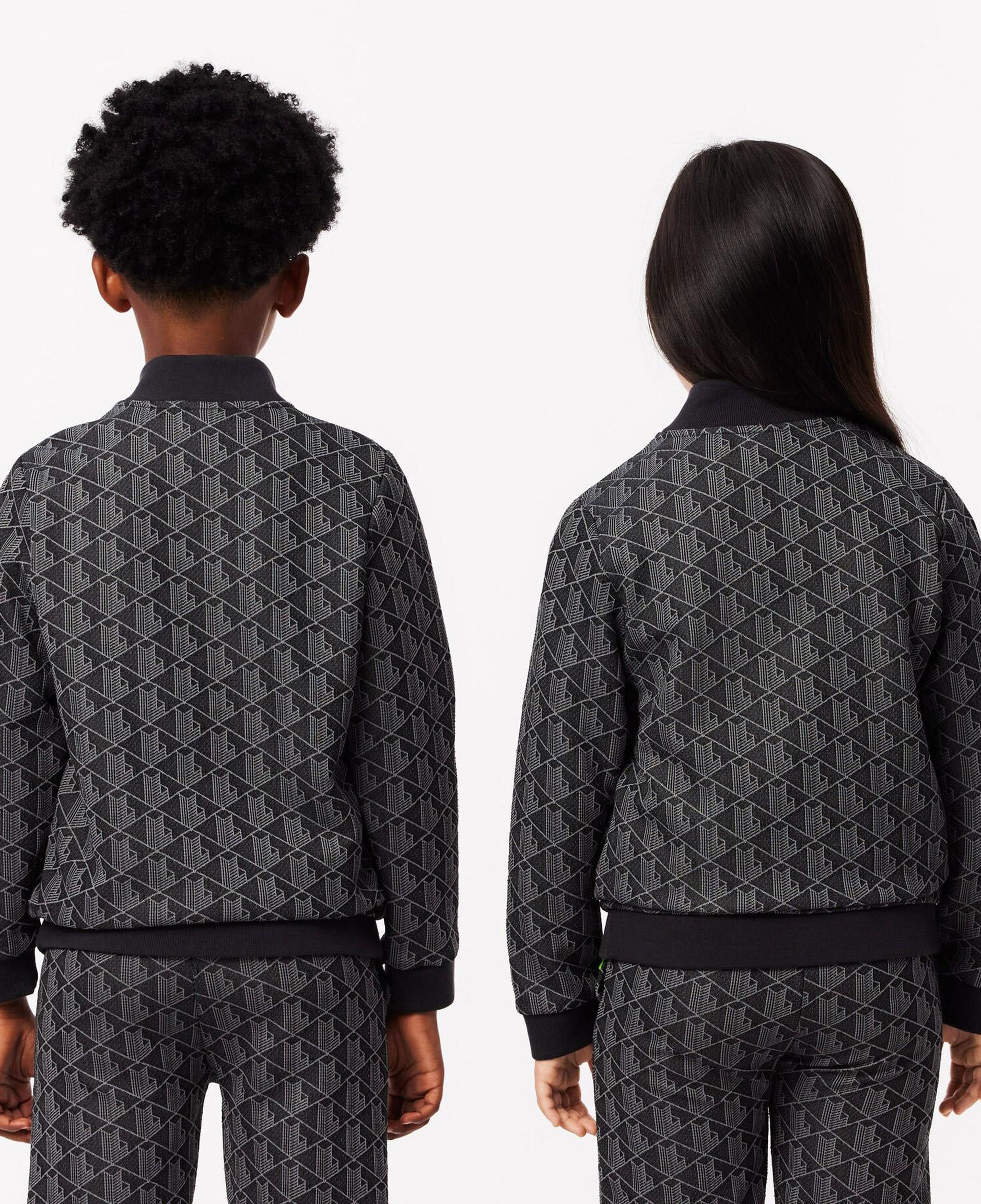 Lacoste Çocuk Fermuarlı Monogram Siyah Sweatshirt