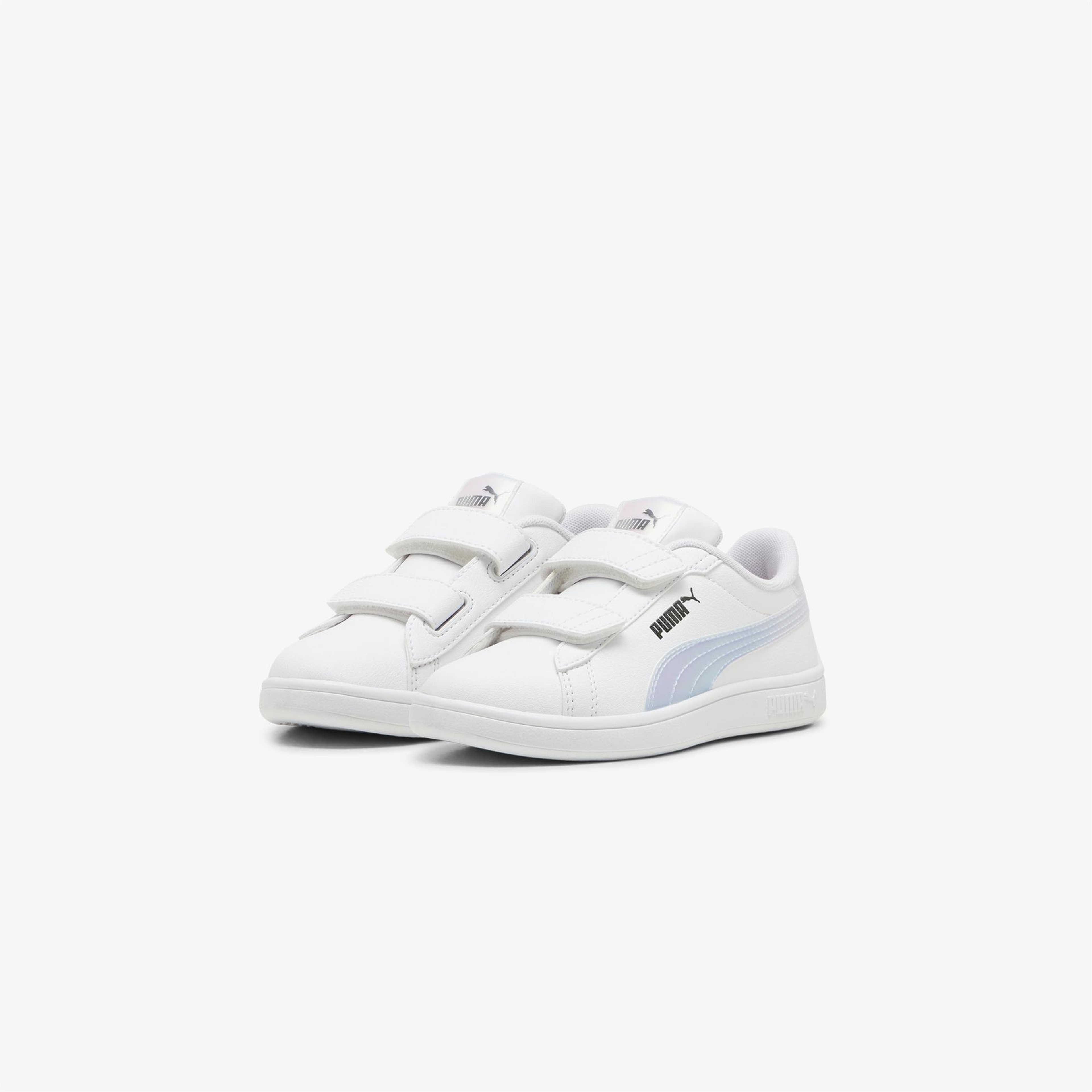 Puma  Smash 3.0 Holo 2.0 V PS Çocuk Beyaz Spor Ayakkabı