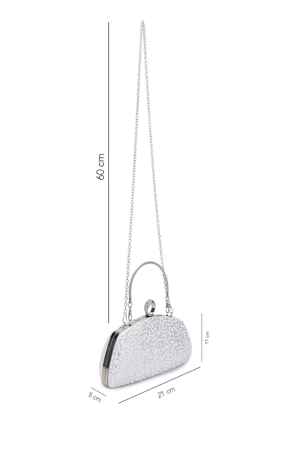 Tamer Tanca Kadın Vegan Beyaz Abiye Çanta