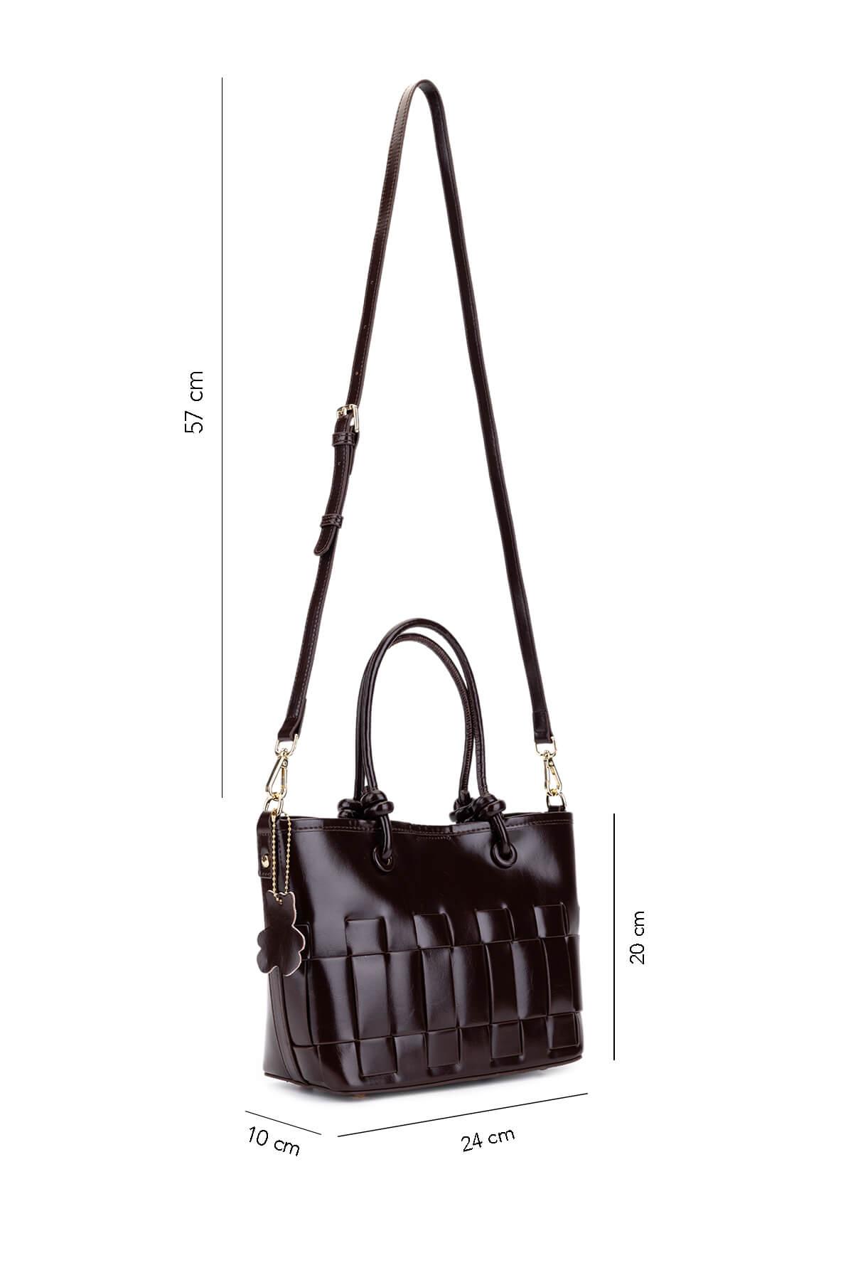 Tamer Tanca Kadın Suni Deri Kahverengi Kol Çantası