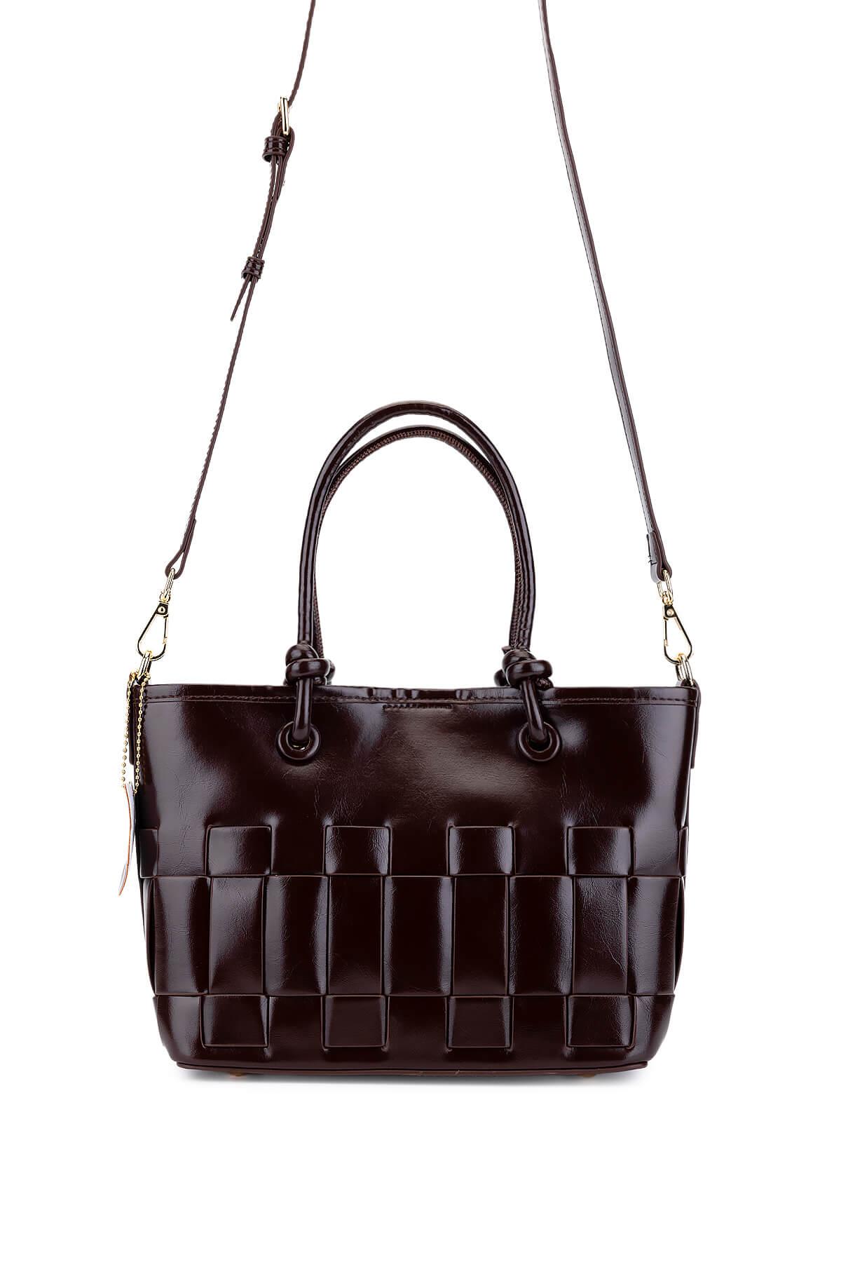 Tamer Tanca Kadın Suni Deri Kahverengi Kol Çantası