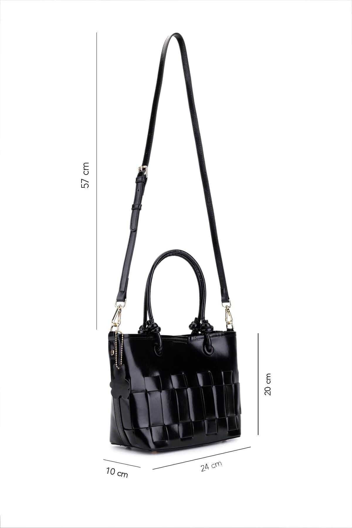 Tamer Tanca Kadın Suni Deri Siyah Kol Çantası