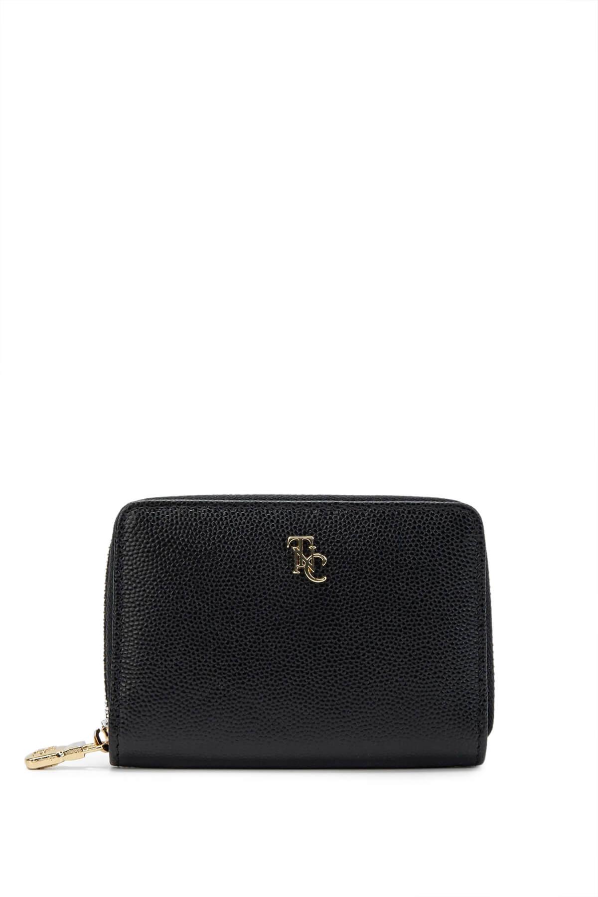 Tamer Tanca Kadın Hakiki Deri Siyah Havyar Cüzdan Cuzdan