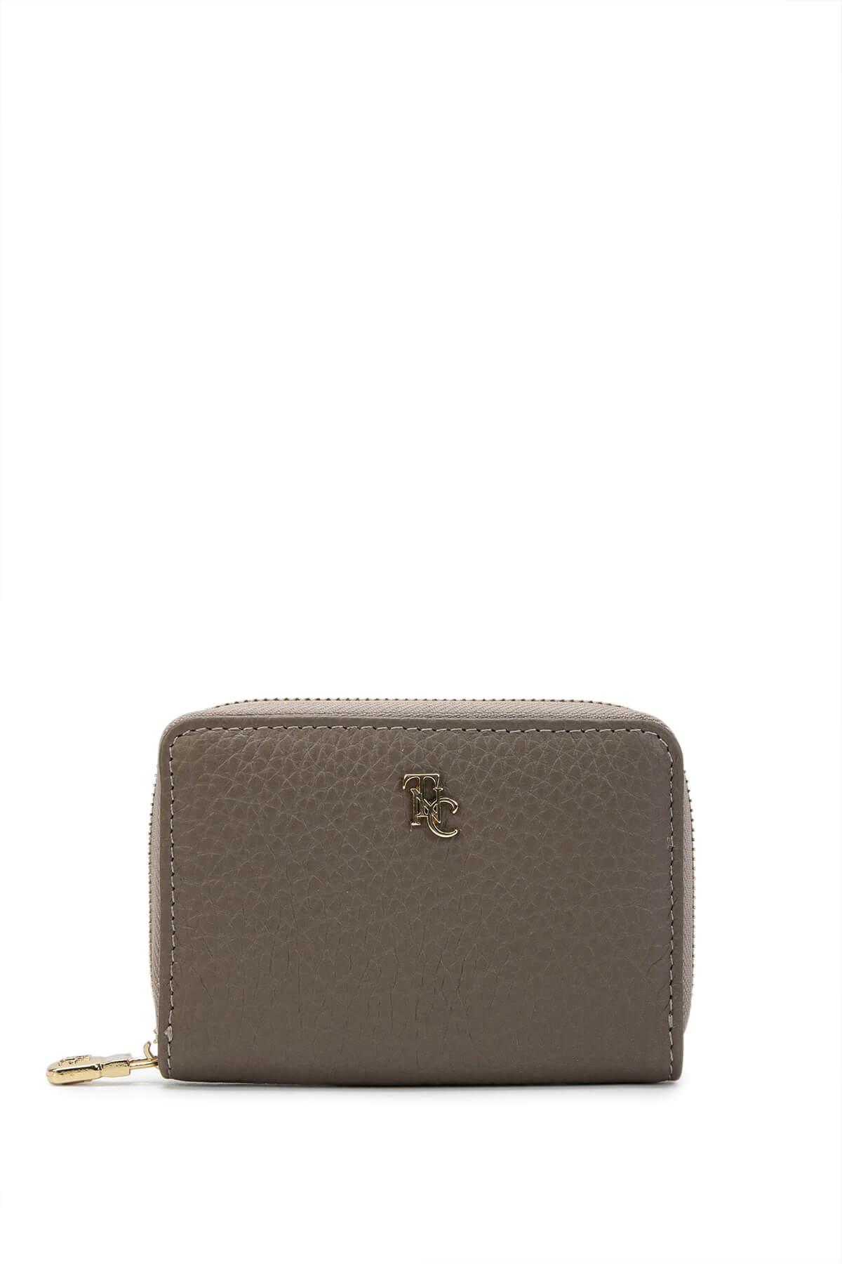 Tamer Tanca Kadın Hakiki Deri Bej Cüzdan Cuzdan