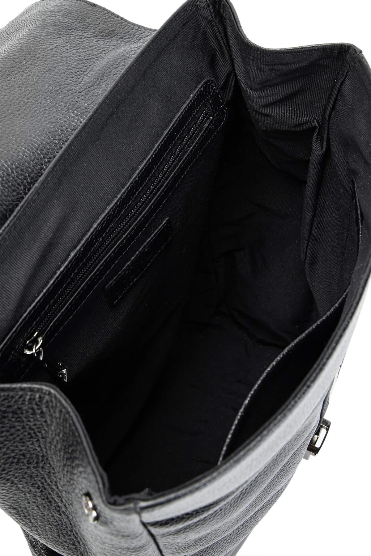 Tamer Tanca Erkek Hakiki Deri Siyah Sırt Çantası