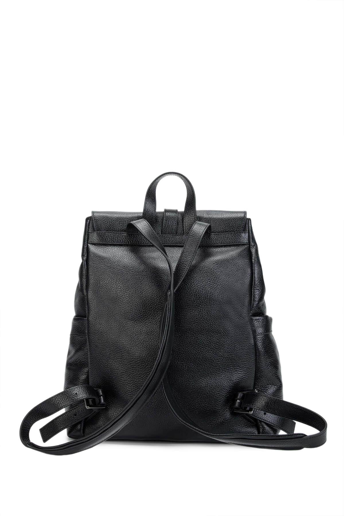 Tamer Tanca Erkek Hakiki Deri Siyah Sırt Çantası