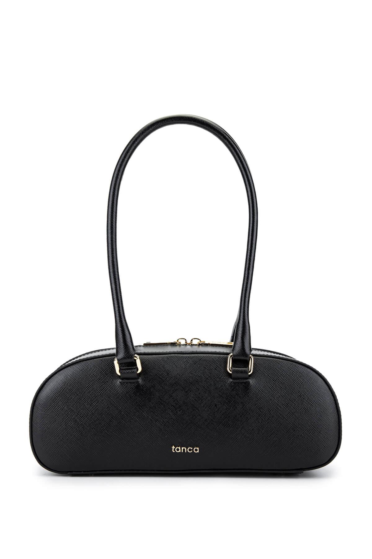 Tamer Tanca Kadın Hakiki Deri Siyah Kol Çantası