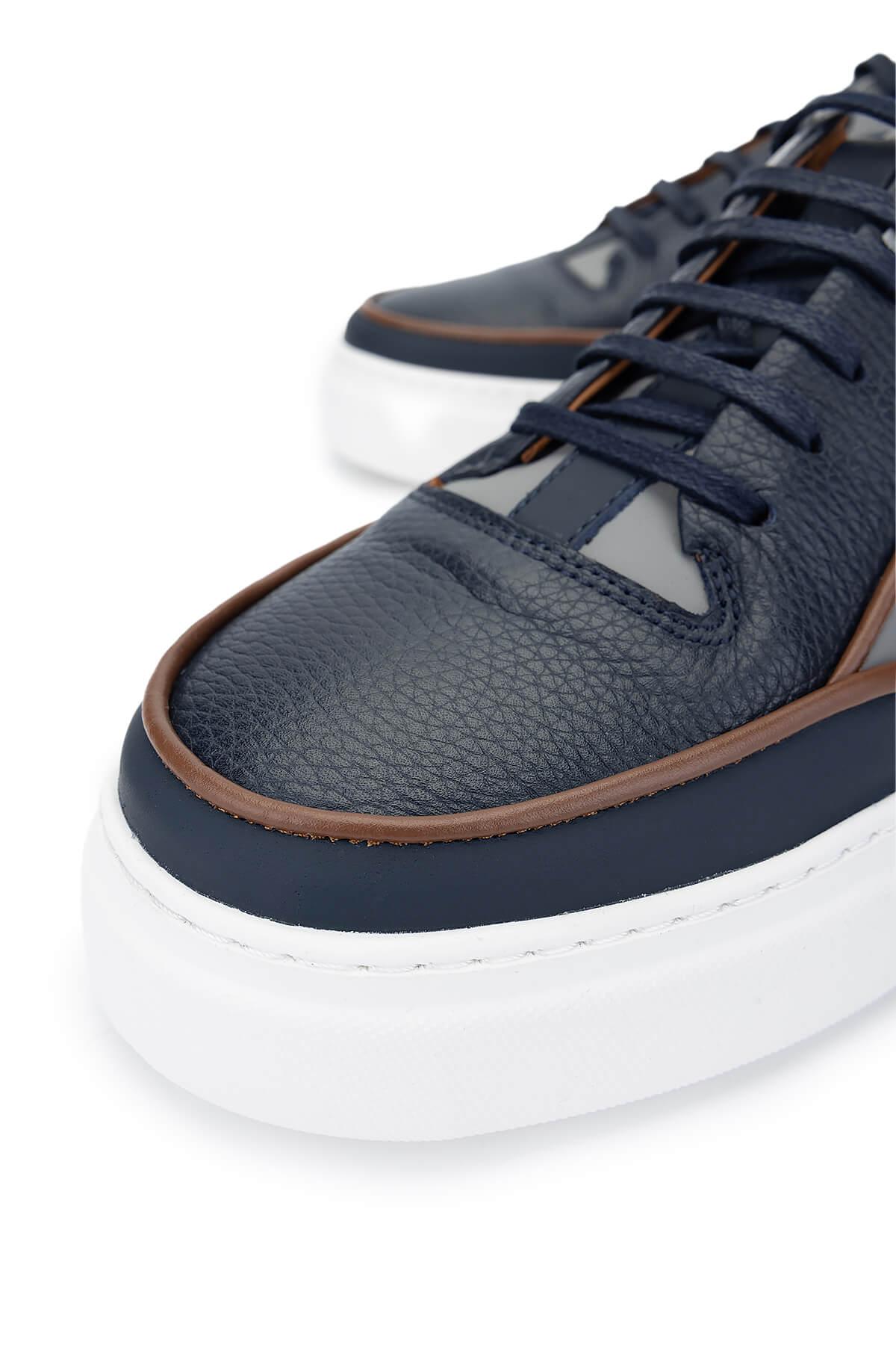 Tamer Tanca Erkek Hakiki Deri Lacivert Sneakers & Spor Ayakkabı