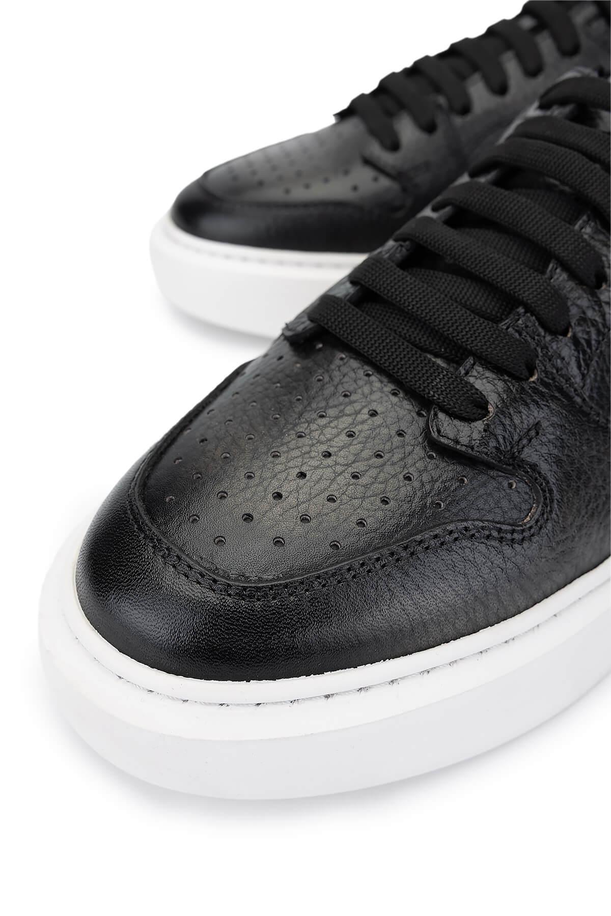 Tamer Tanca Erkek Hakiki Deri Siyah Sneakers & Spor Ayakkabı